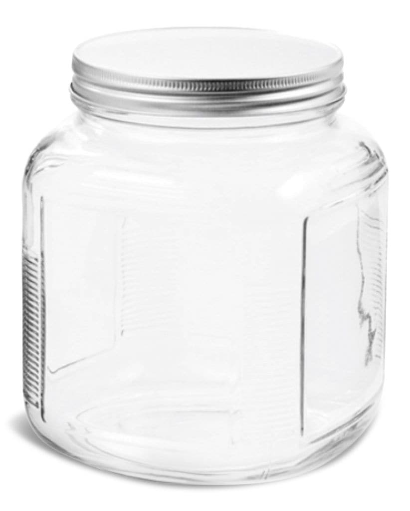 Cracker Glass Food Storage Jar with Silver Lid, 2-qt, Clear & Durable Glass A9V3 - product image 1