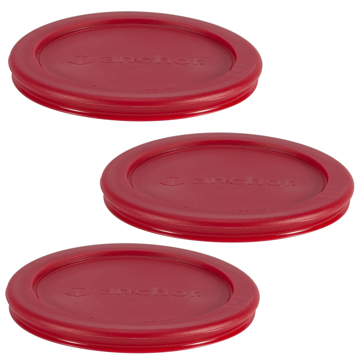 Plastic Lid Set, Red, 3-pc x 2-Cup R2P3 - product image 1