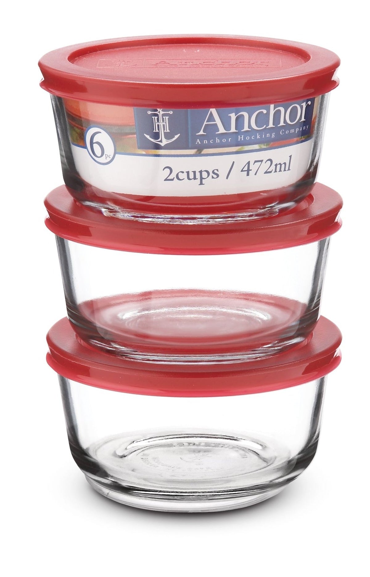 Round Glass Storage Container Set with Lids, 3 Count B6J9 - product image 1