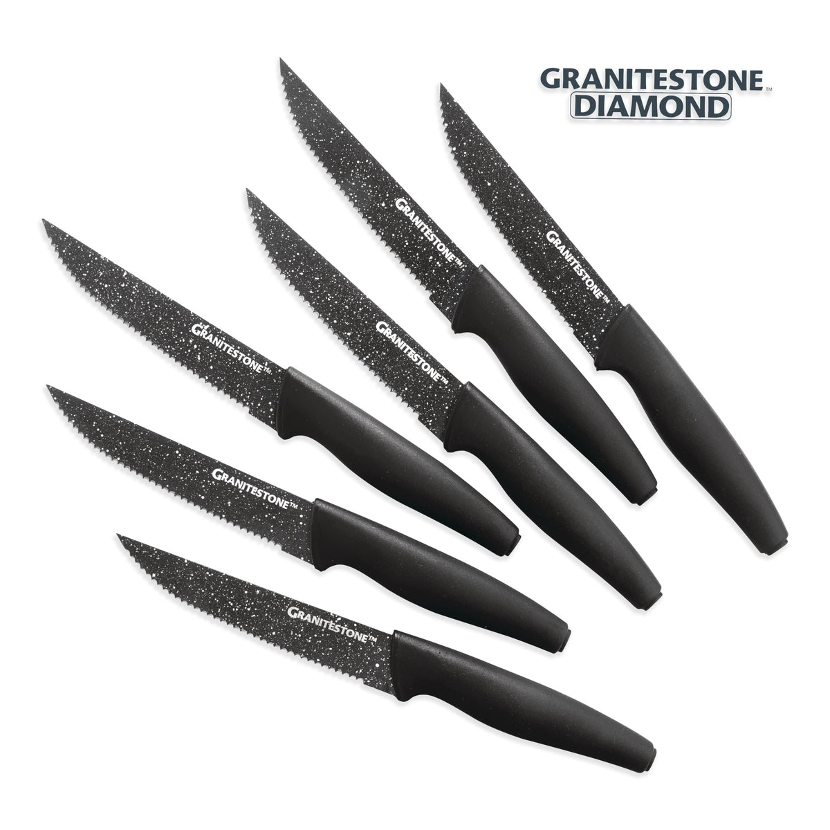 Granitestone’s Steak Knife Set, Stainless Steel, 6-pc K3R7 - product image 1
