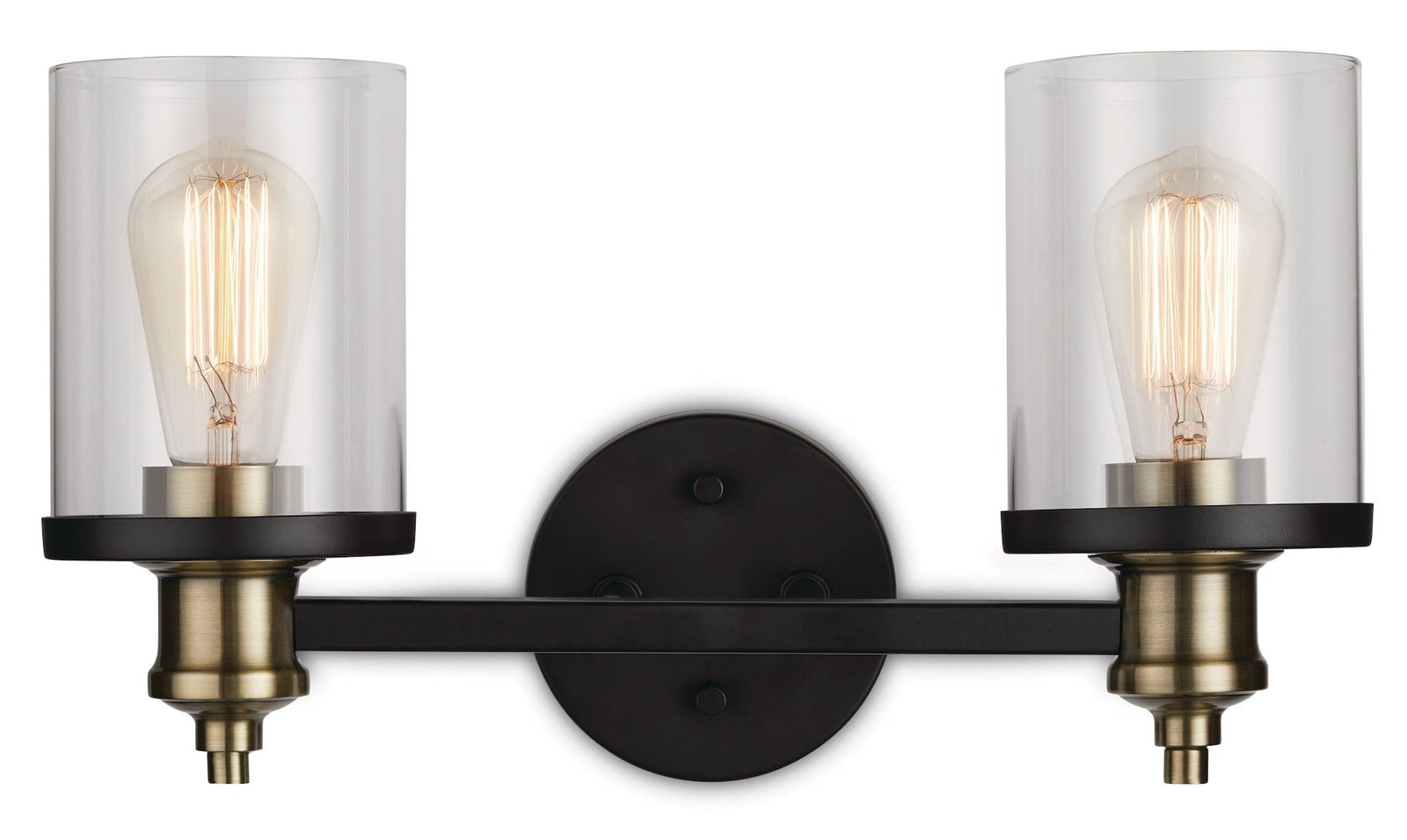 Calliet 2-Light Vanity Light, Matte Black/Brass I5Q0 - product image 1