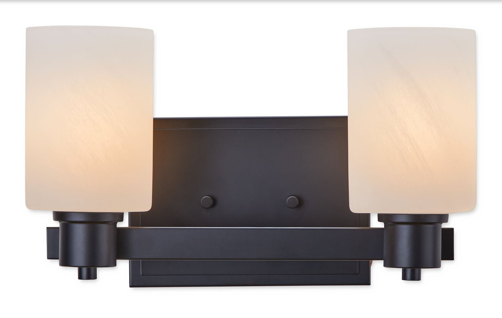 Cambray 2-Light Alabaster Shade Vanity Light, Black F1Q7 - product image 1