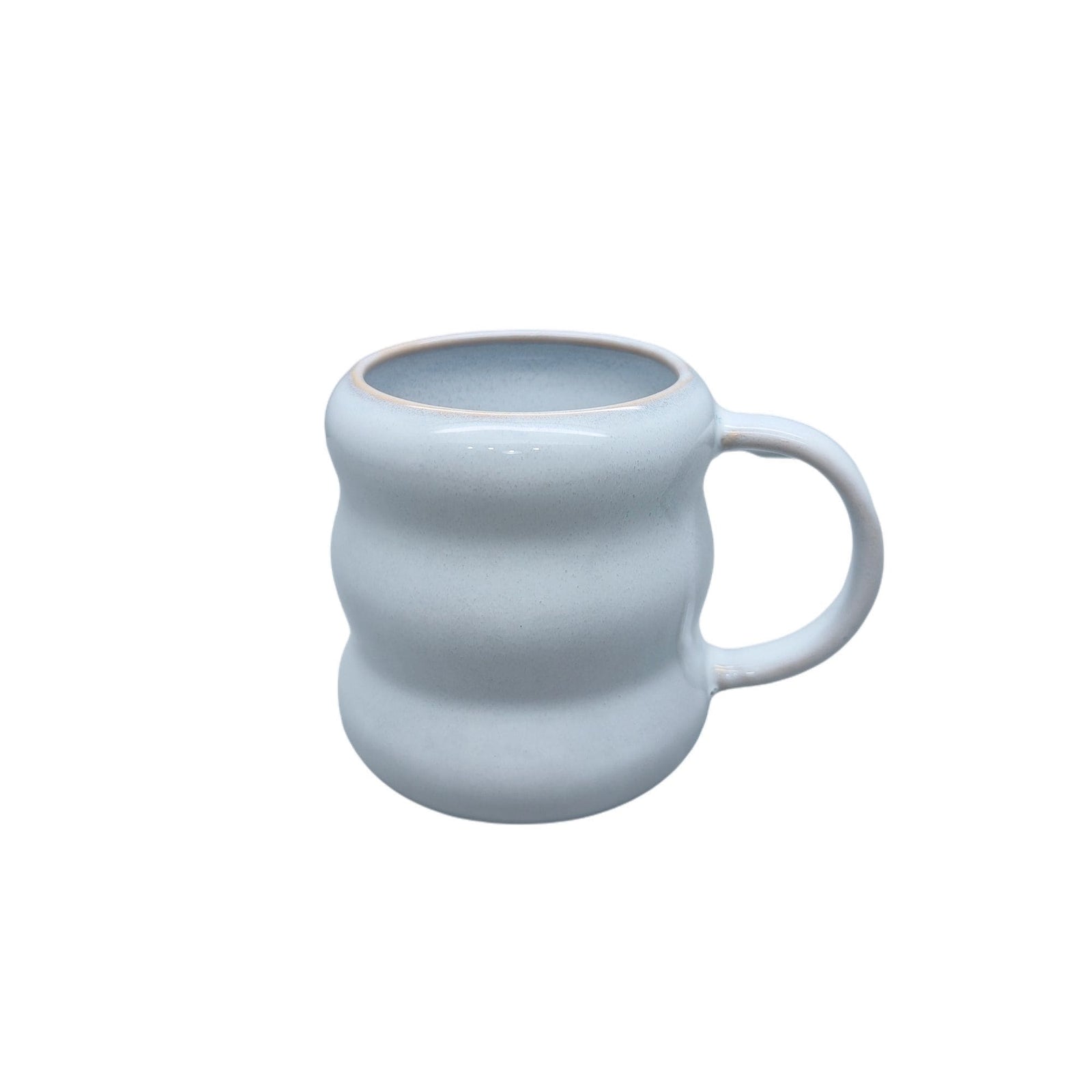 Durable Stoneware Ripple Mug, White, 14-oz U1E1 - product image 1