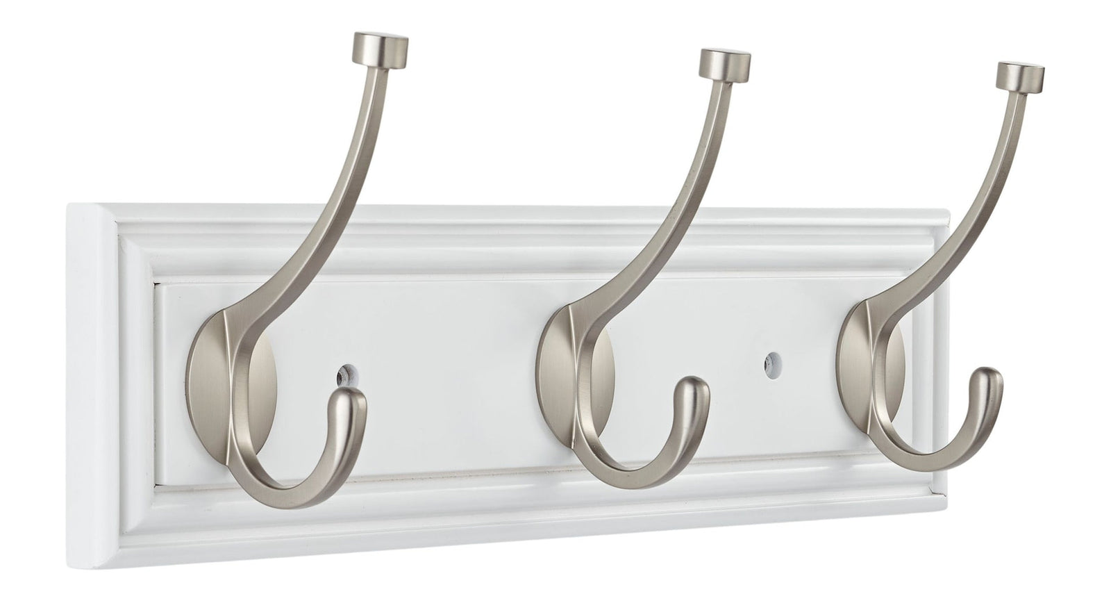 Galena Stainless Steel 3-Hook Rail, White, 16-in D8U2 - product image 1