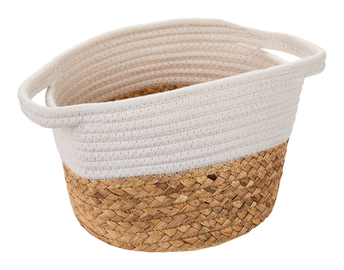 Molly Woven Cotton Rope Two-Toned Storage Basket M5F5 - product image 1