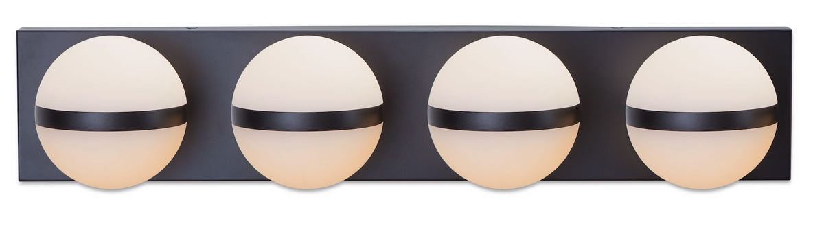 Orion 4-Light Vanity with Acrylic Glass, Black, 25-in Y1K6 - product image 1