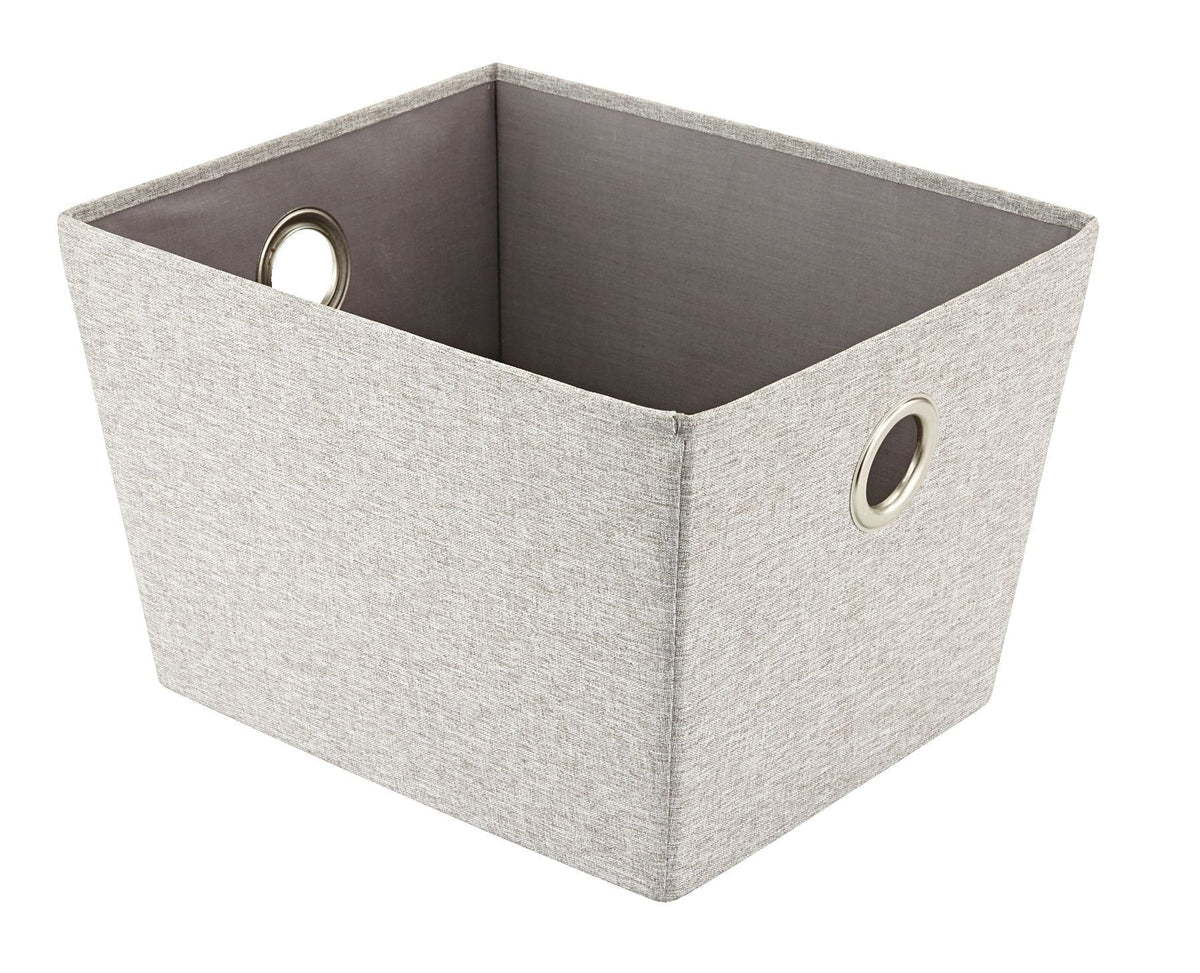 Piper Rectangular Fabric Basket, Grey, 13.4 x 11 x 9-in W4C8 - product image 1