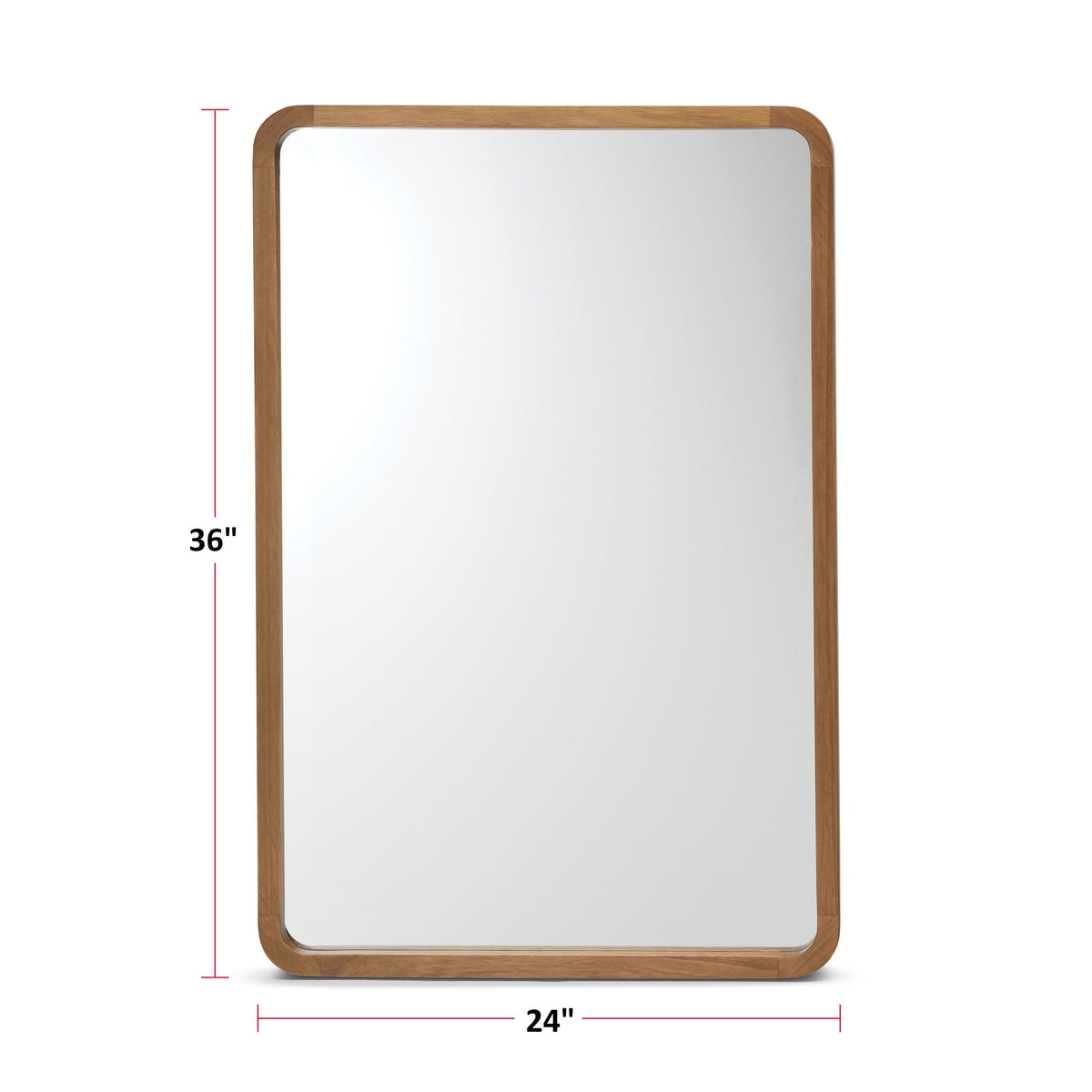Springside Pearwood Rectangular Wall Mirror, Brown, 24 x 36-in W2D0 - product image 6