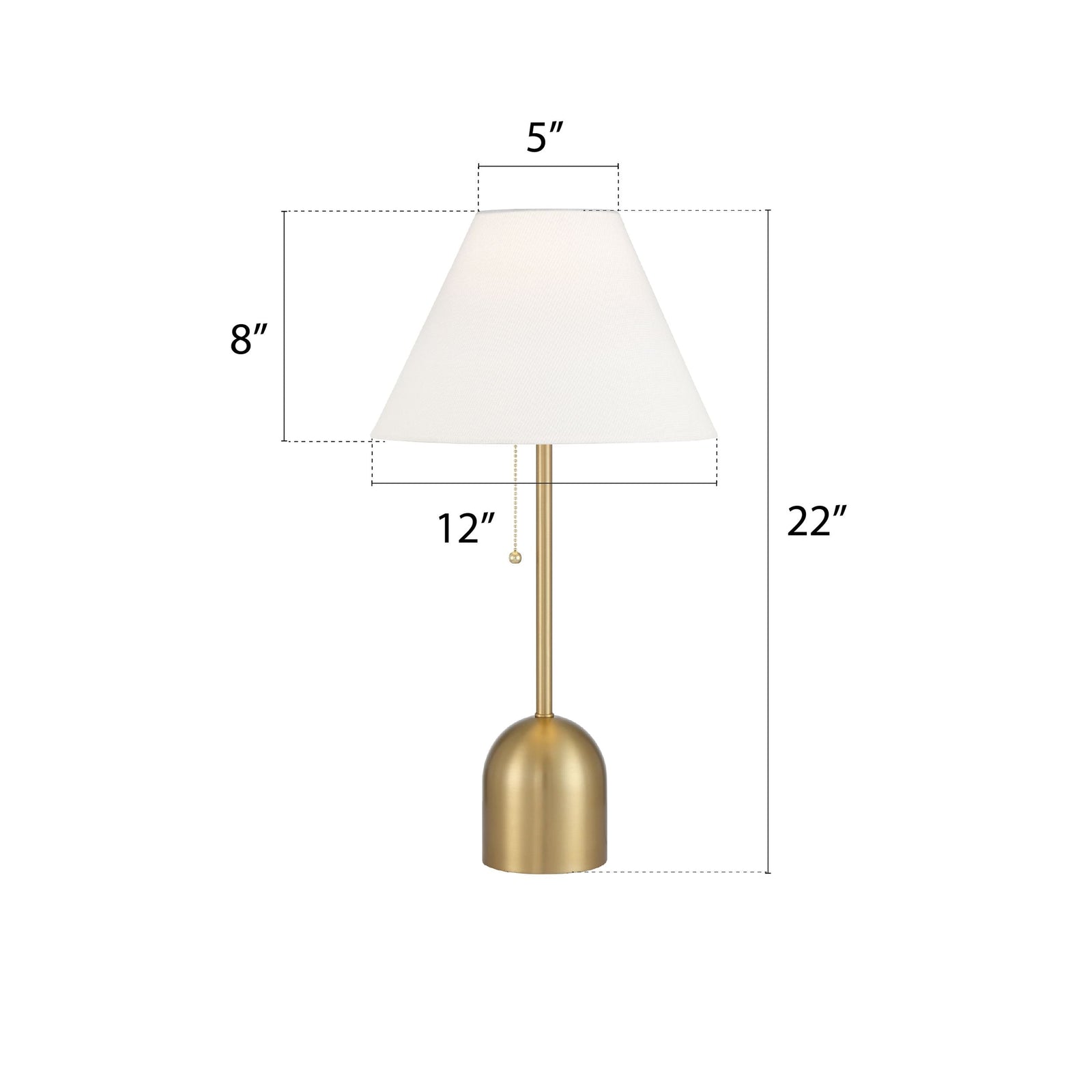 White Linen Cone Shade Table Lamp, 22-in, Antique Brass O2D9 - product image 2