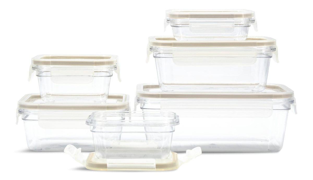 Clear Clip Lid Food Storage Container Set with Tritan Base, Nestable, 6 Count A0S0 - product image 1