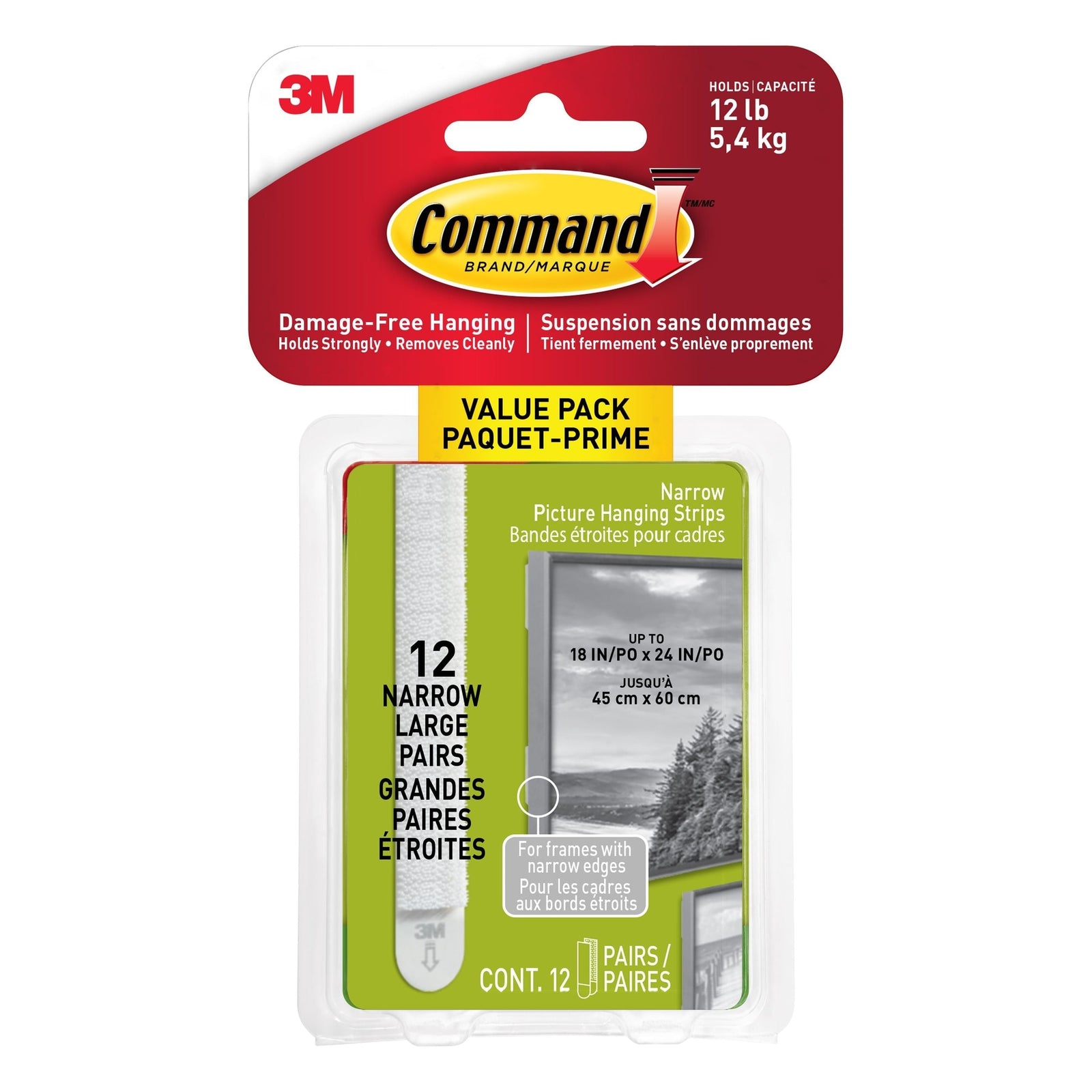 12-lb Narrow Picture Hanging Strips Value Pack T5I5 - product image 1