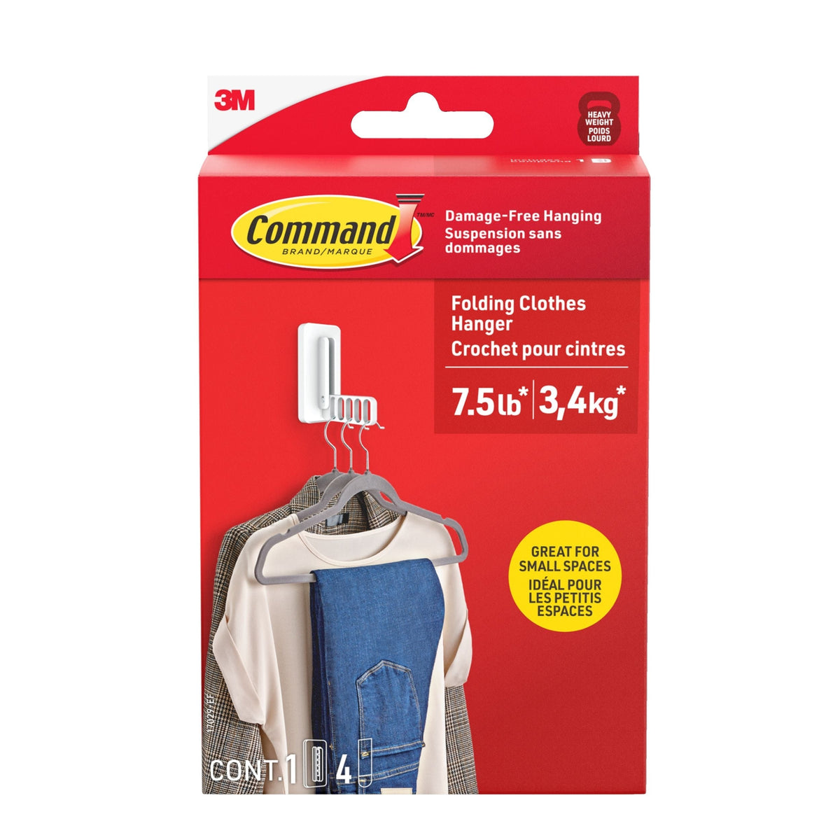 7.5-lb Large White Damage Free Folding Clothes Hanger I1S3 - product image 1
