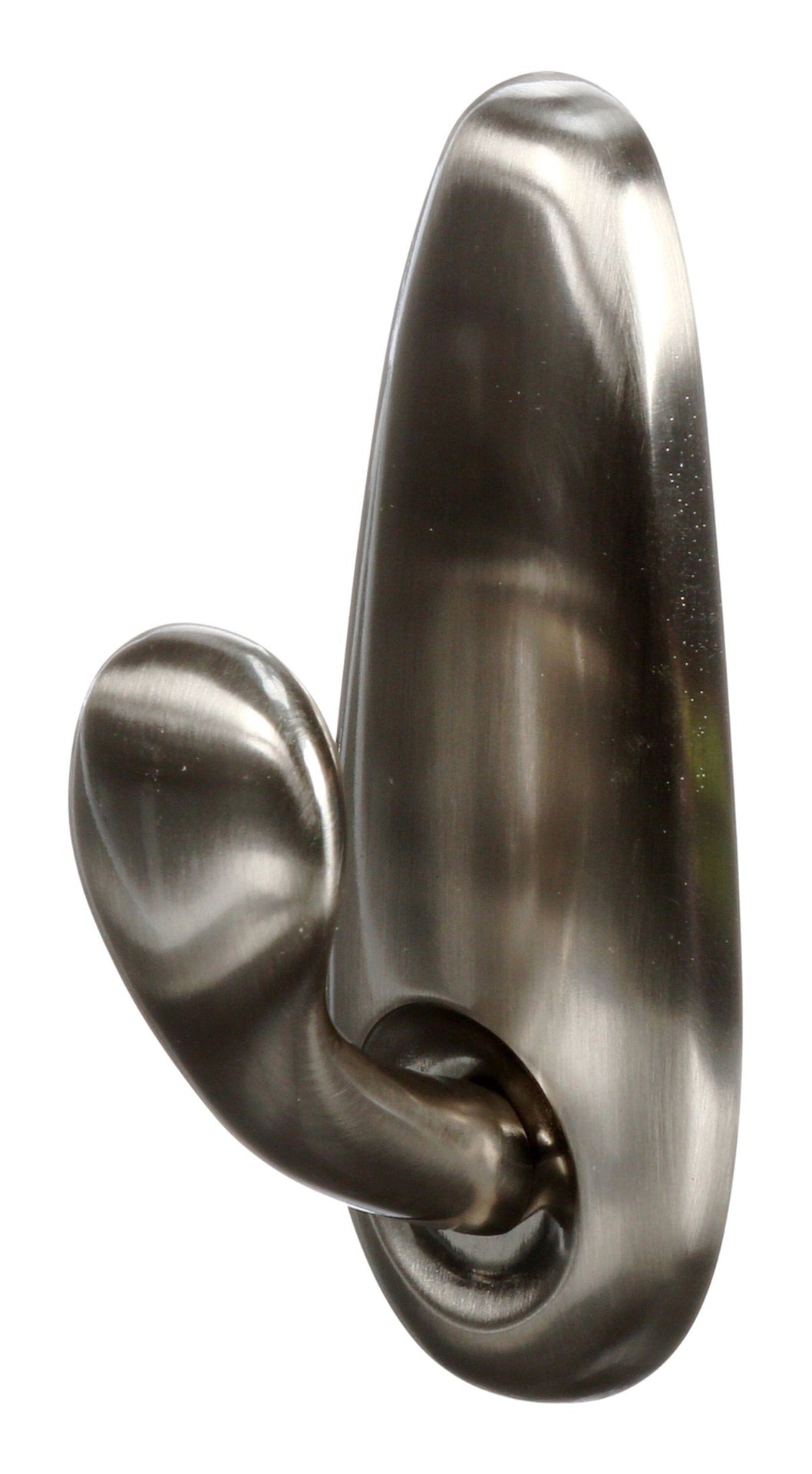 Large Decorative Metallic Hook with Adhesive Strips, Brushed Nickel, 5-lbs, 1 Strip per Pack P3C2 - product image 1