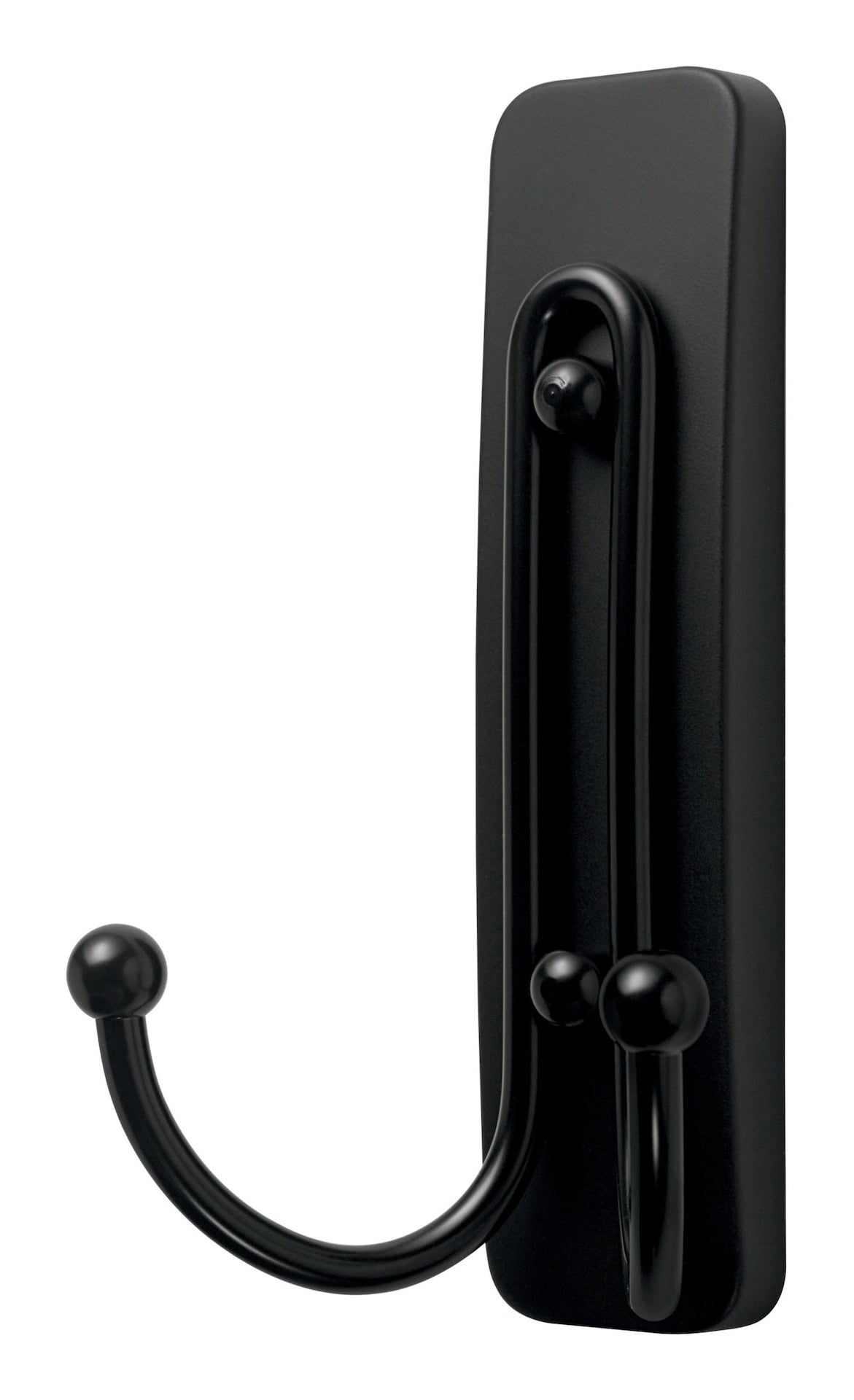 Large Double Hook with Adhesive Strips, Matte Black, 4-lbs, 1 Strip per Pack Z7F7 - product image 1