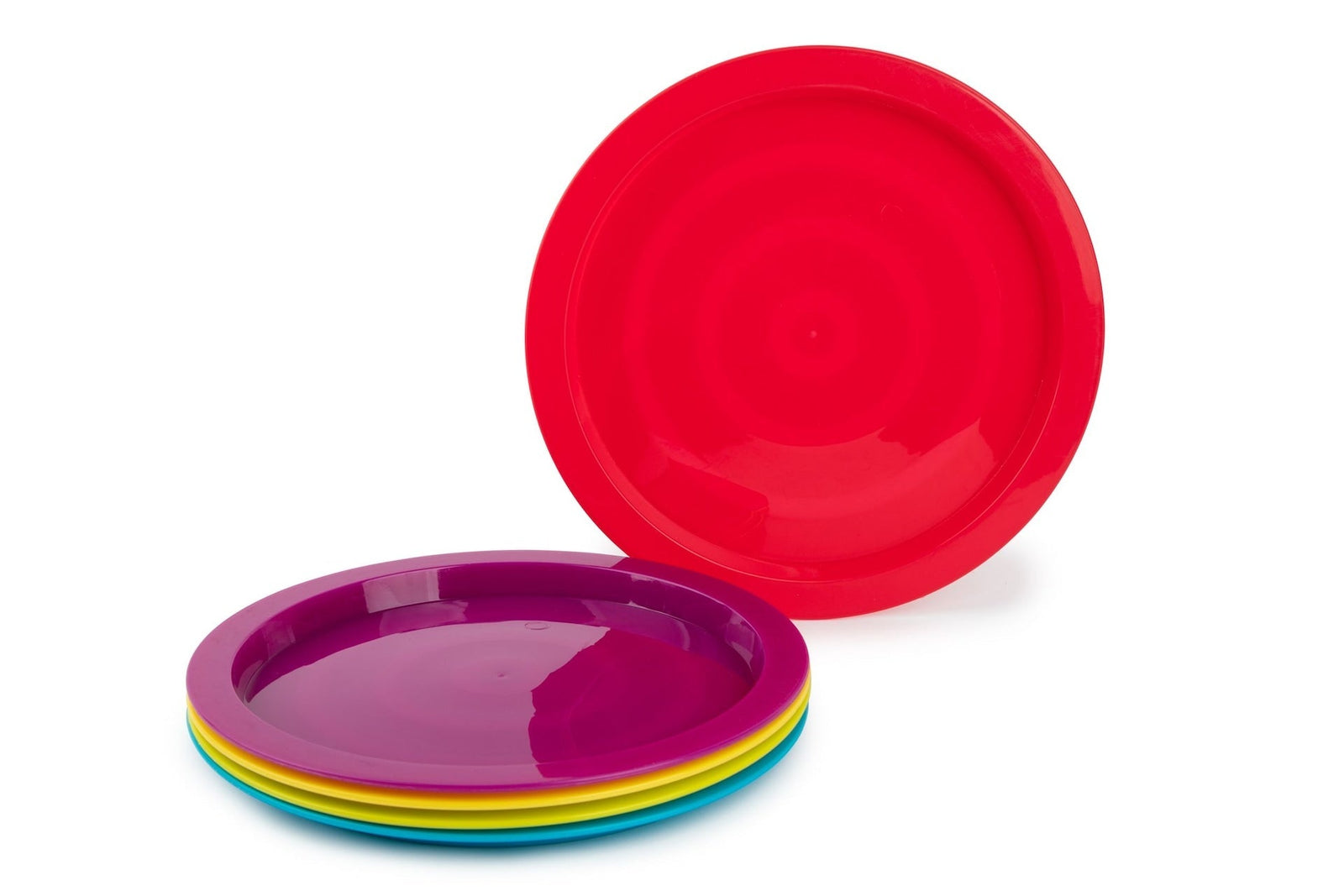 Home Plastic Kids Plates, BPA Free, 5-pc, Assorted Colours X1C3 - product image 1