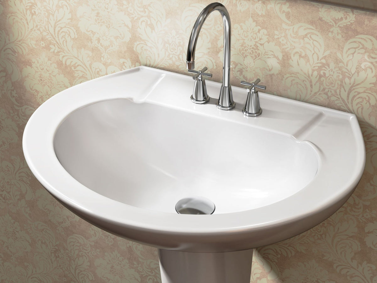 Pedestal Sink with Leg, White, 22.64 x 18 x 33.66-in D1A9 - product image 3