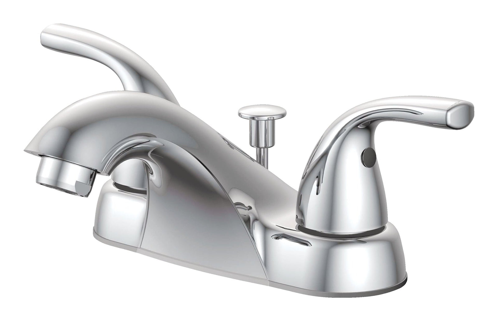 Renovate Double Handle Bathroom Sink Faucet with Pop-up Drain, 4-in Centreset, Chrome J8P2 - product image 1