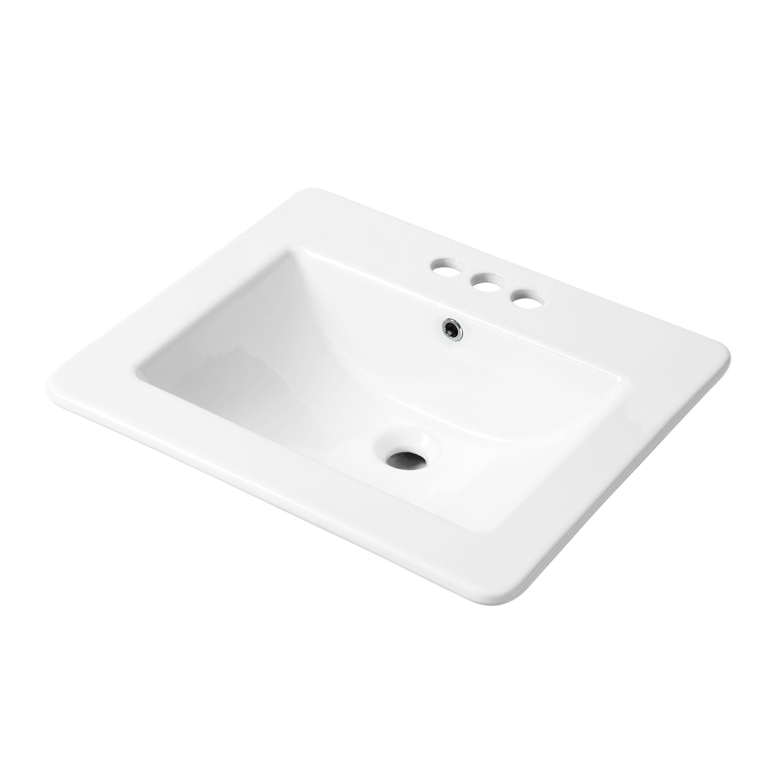 Square Drop-In Basin with Overflow, White, 21 x 18.5-in O2B5 - product image 1
