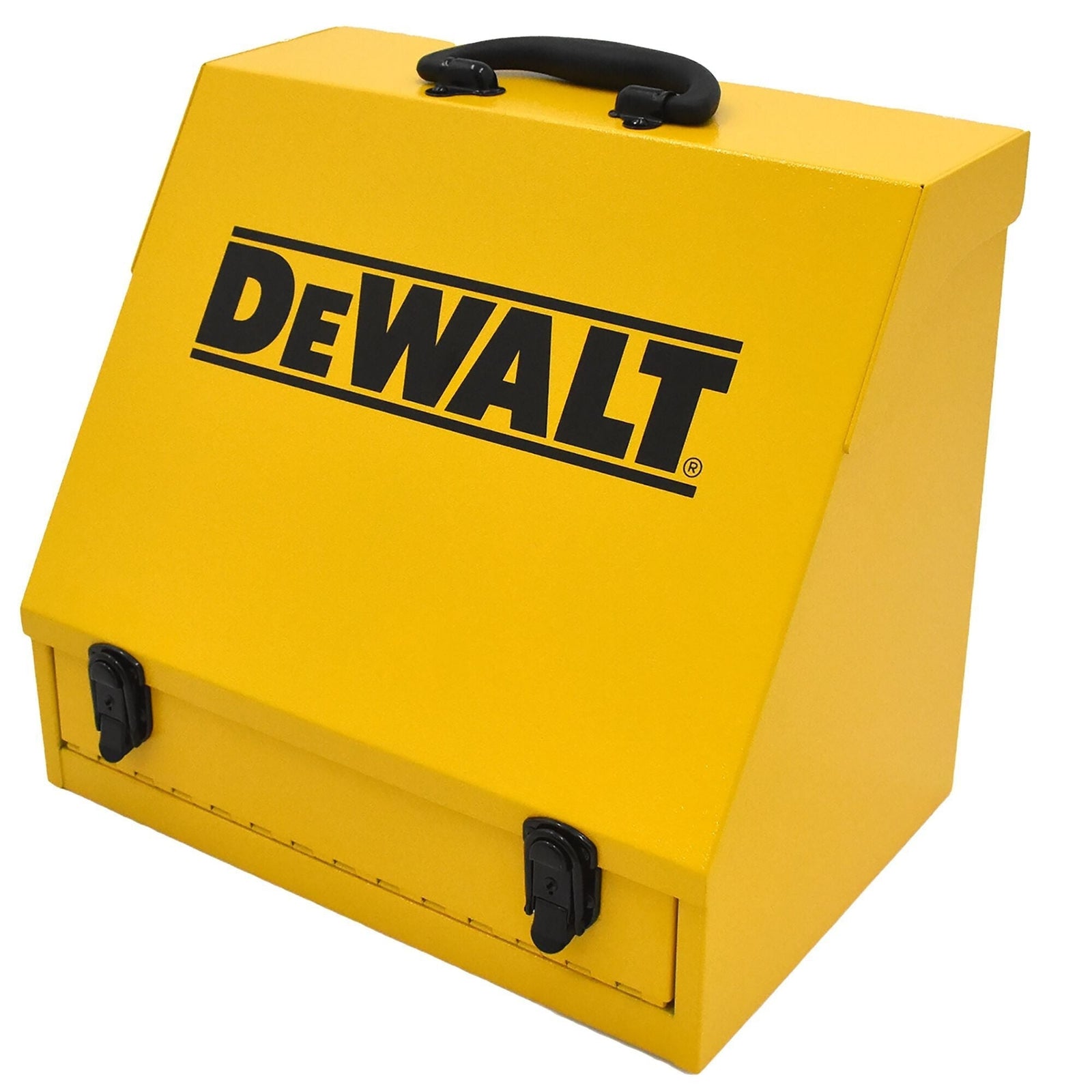 Handheld Steel Shop Tool Box with Lid & Handle, Yellow, 15-in J6J6 - product image 1