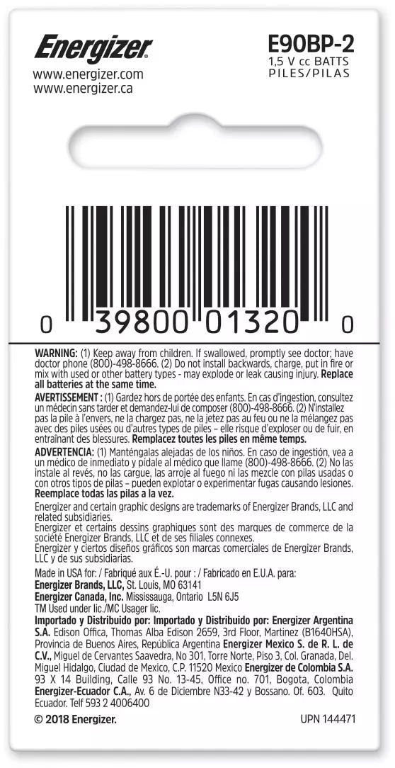 2-pk E90 1.5V / 1.5 Volt N Size Alkaline Batteries, Long Lasting K2P2 - product image 2