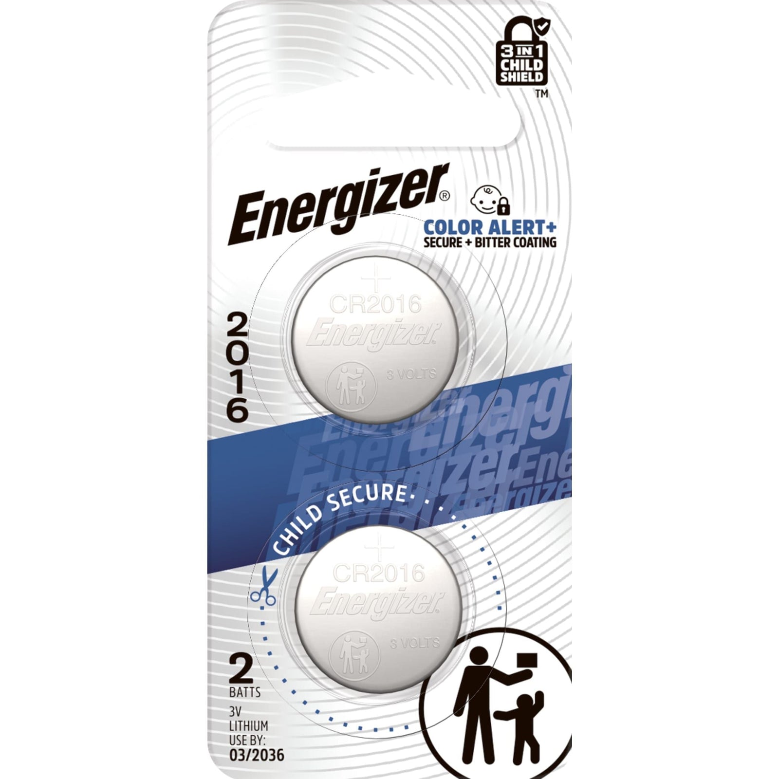 CR2016 3V / 3 Volt Lithium Coin Cell Batteries for Watches & Electronics, 2-pk B3M5 - product image 2