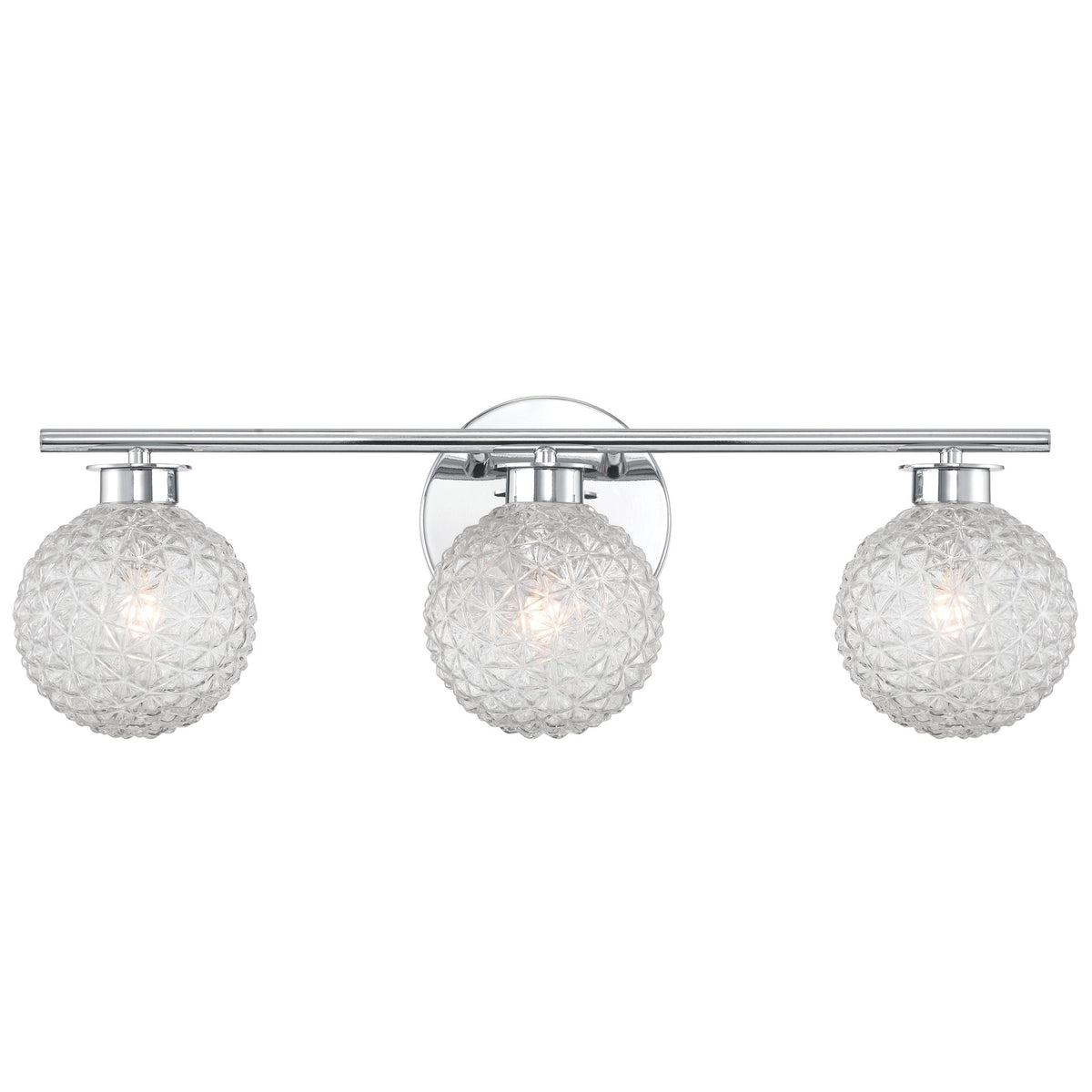 3-Light Chrome Vanity Light with Diamond Shades J2L4 - product image 2
