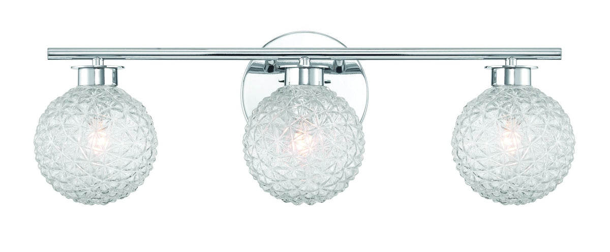 3-Light Chrome Vanity Light with Diamond Shades T4H3 - product image 5