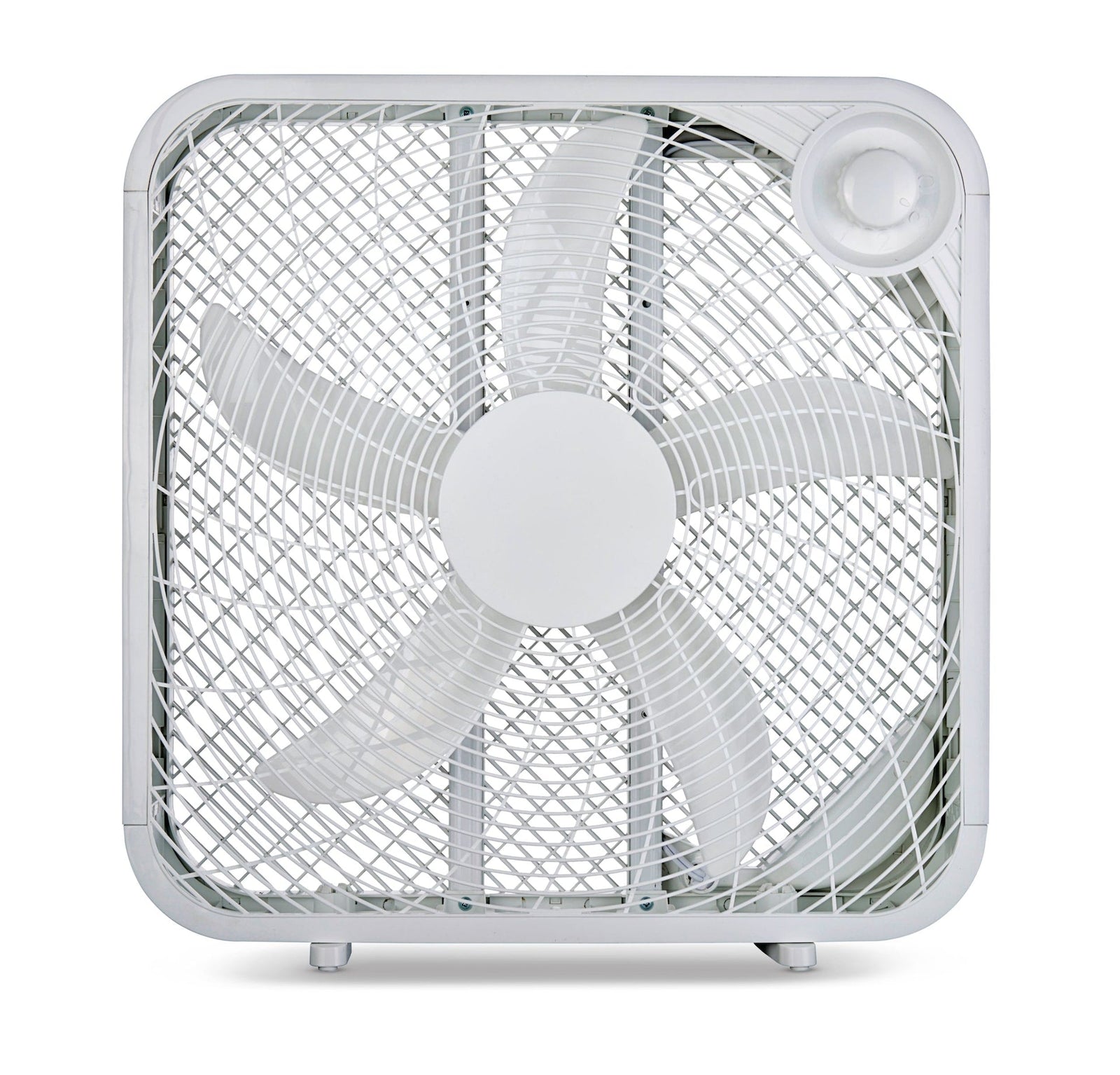 Plastic 5-Blade Portable Box/Floor Fan, 2-Speed, White, 20-in D9B3 - product image 1