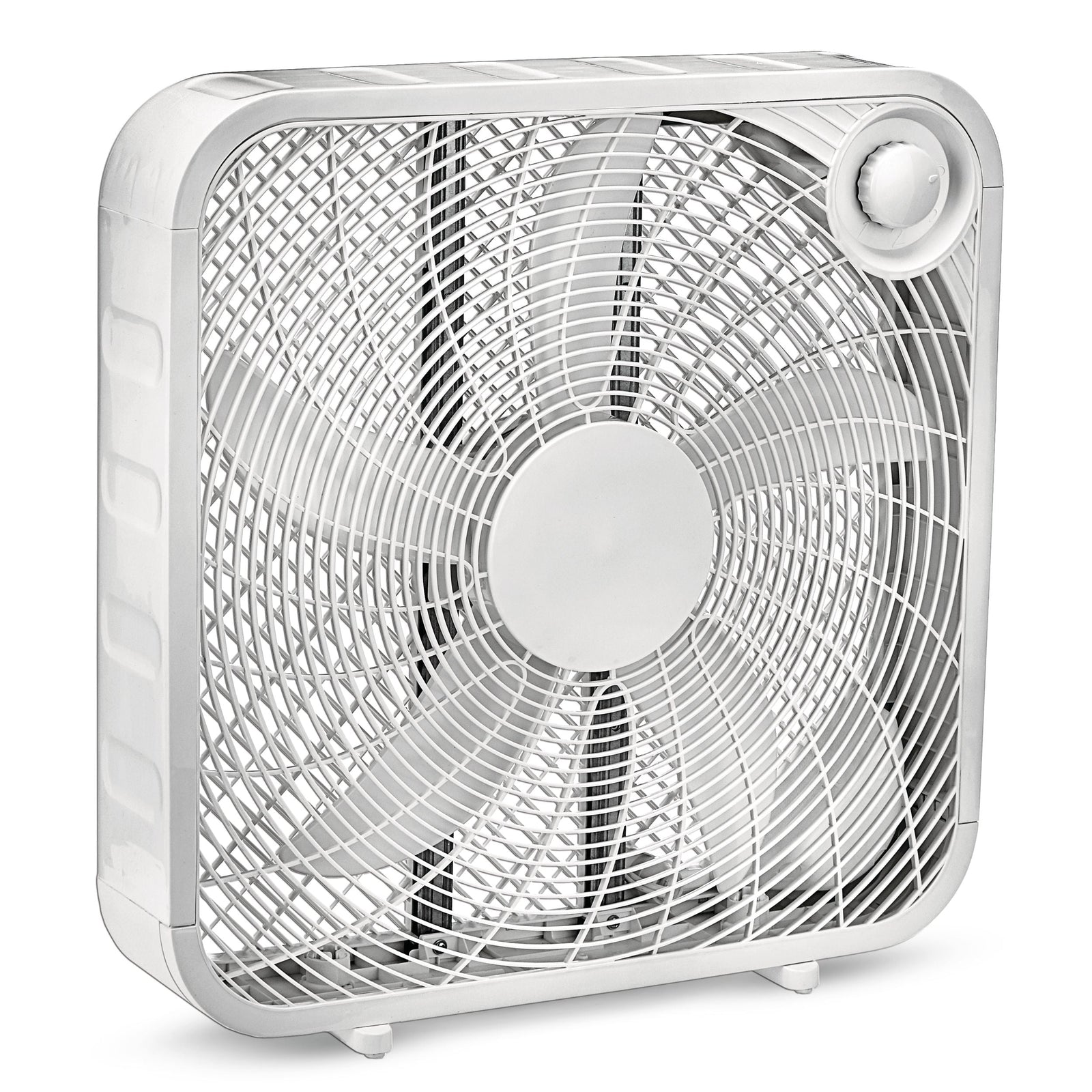 Plastic 5-Blade Portable Box/Floor Fan, 2-Speed, White, 20-in D9B3 - product image 3