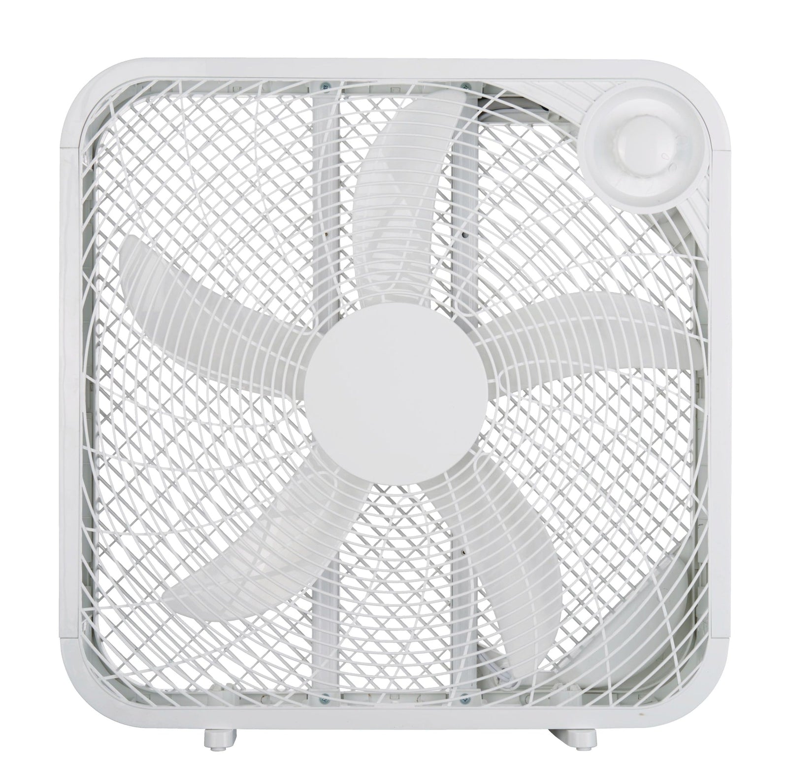 Plastic 5-Blade Portable Box/Floor Fan, 2-Speed, White, 20-in D9B3 - product image 4