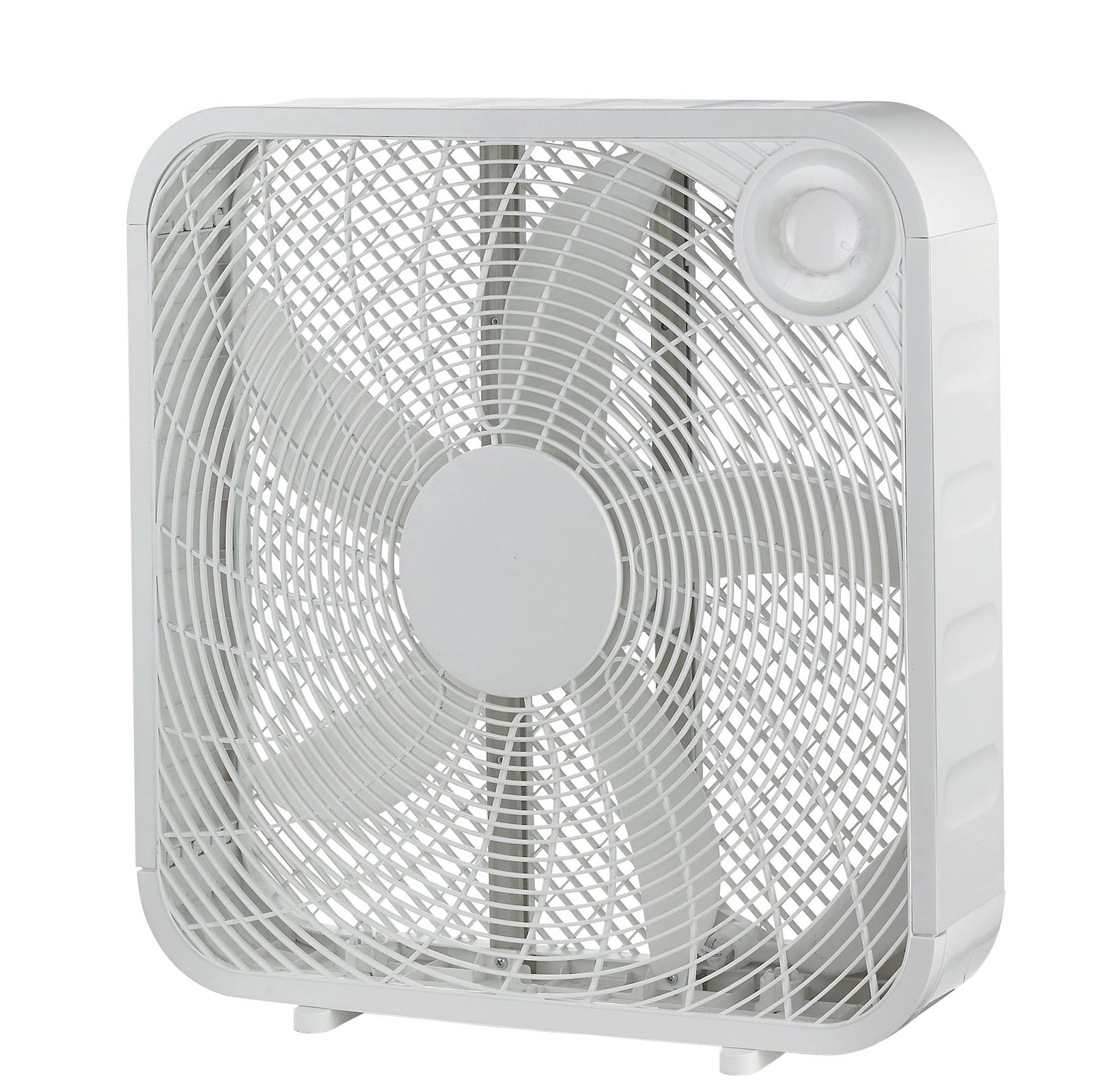 Plastic 5-Blade Portable Box/Floor Fan, 2-Speed, White, 20-in D9B3 - product image 5