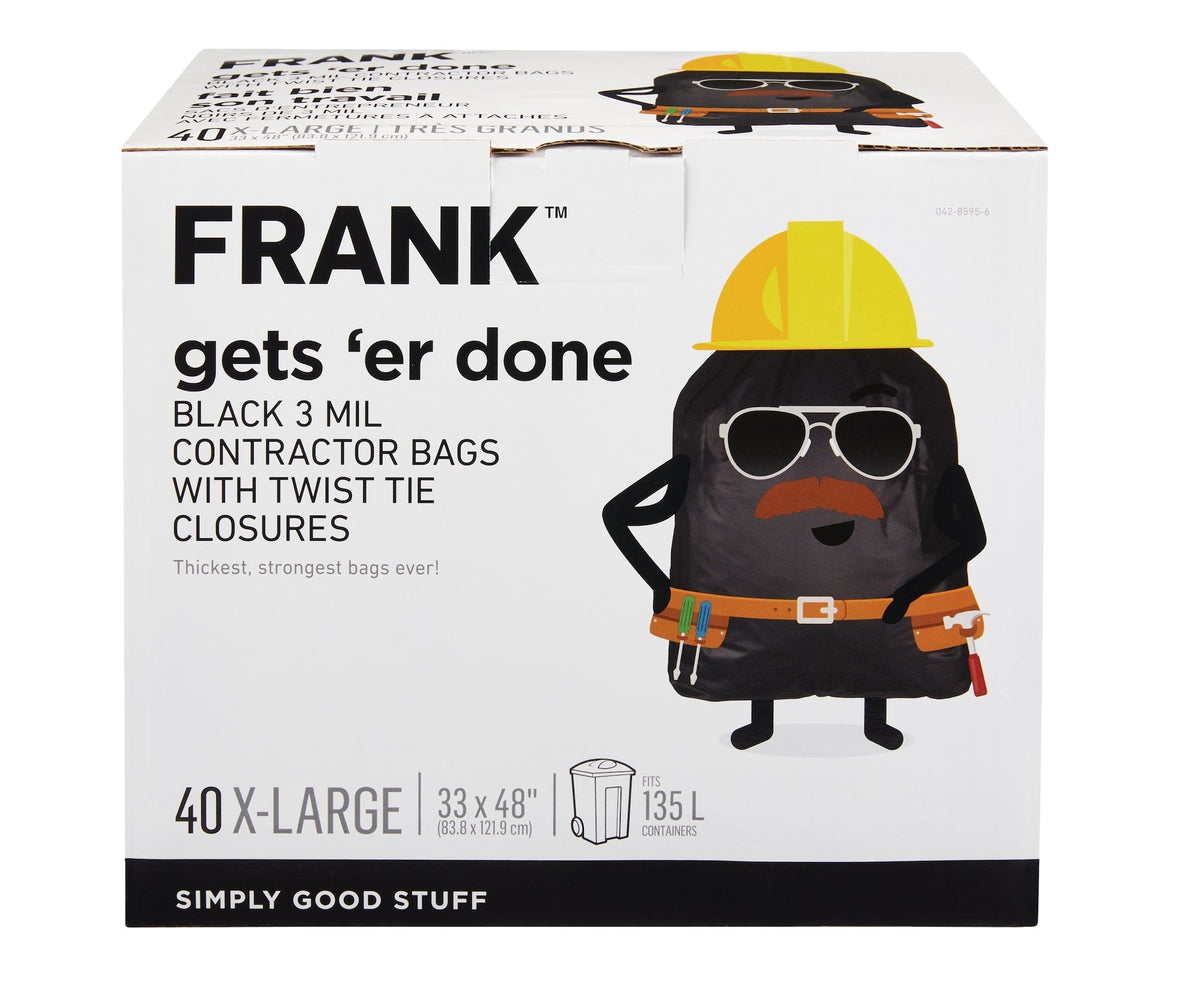 Extra-Large Twist-Tie Contractor Garbage Bags, 40-pk, Black, 135-L N9Z6 - product image 1