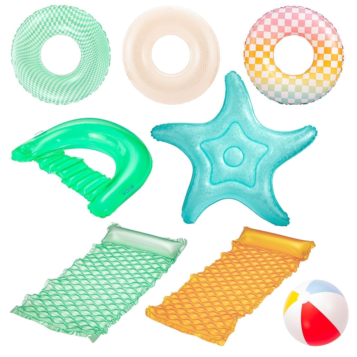Party Pack Pool Loungers with Inflation Tool, 9-pc H3N3 - product image 1