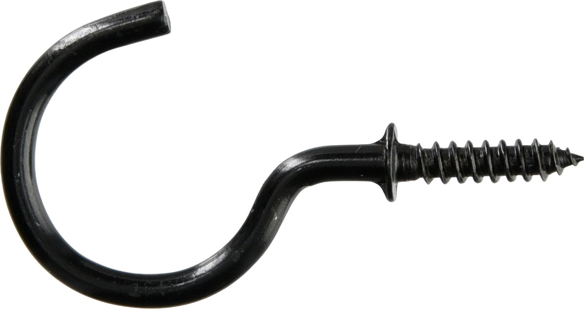 Mug Cup Hook, Half Hook Half Screw, Black, 7/8-in, 40-pk Q5D2 - product image 1