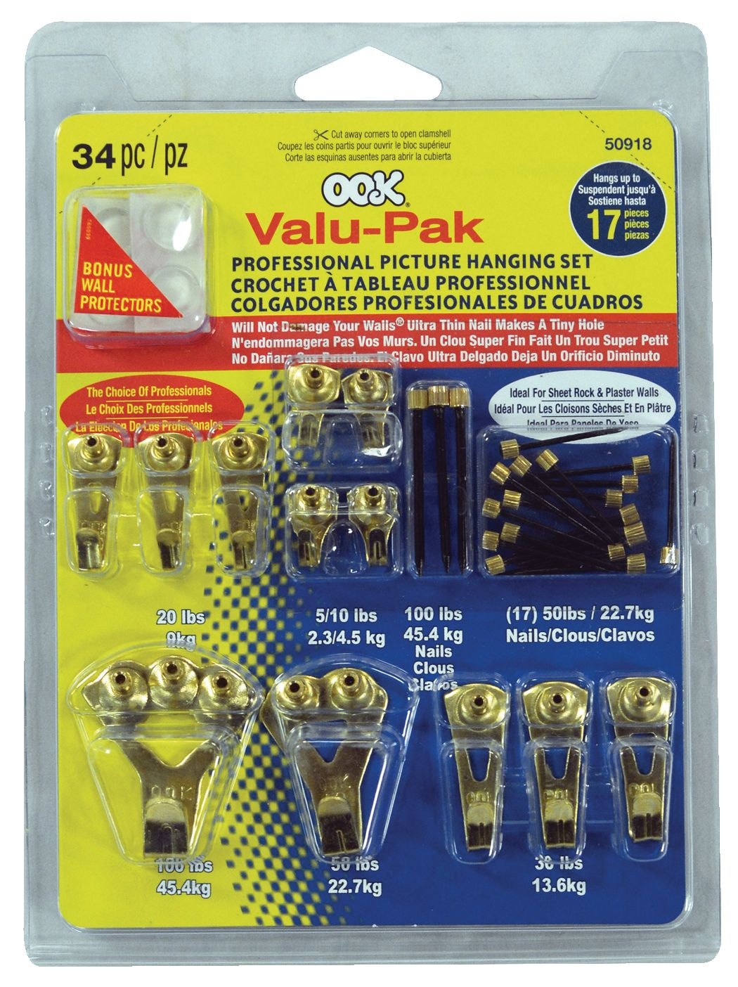 Pro Picture Hanger Kit, Brass Plated, 34-pc Z9T5 - product image 1