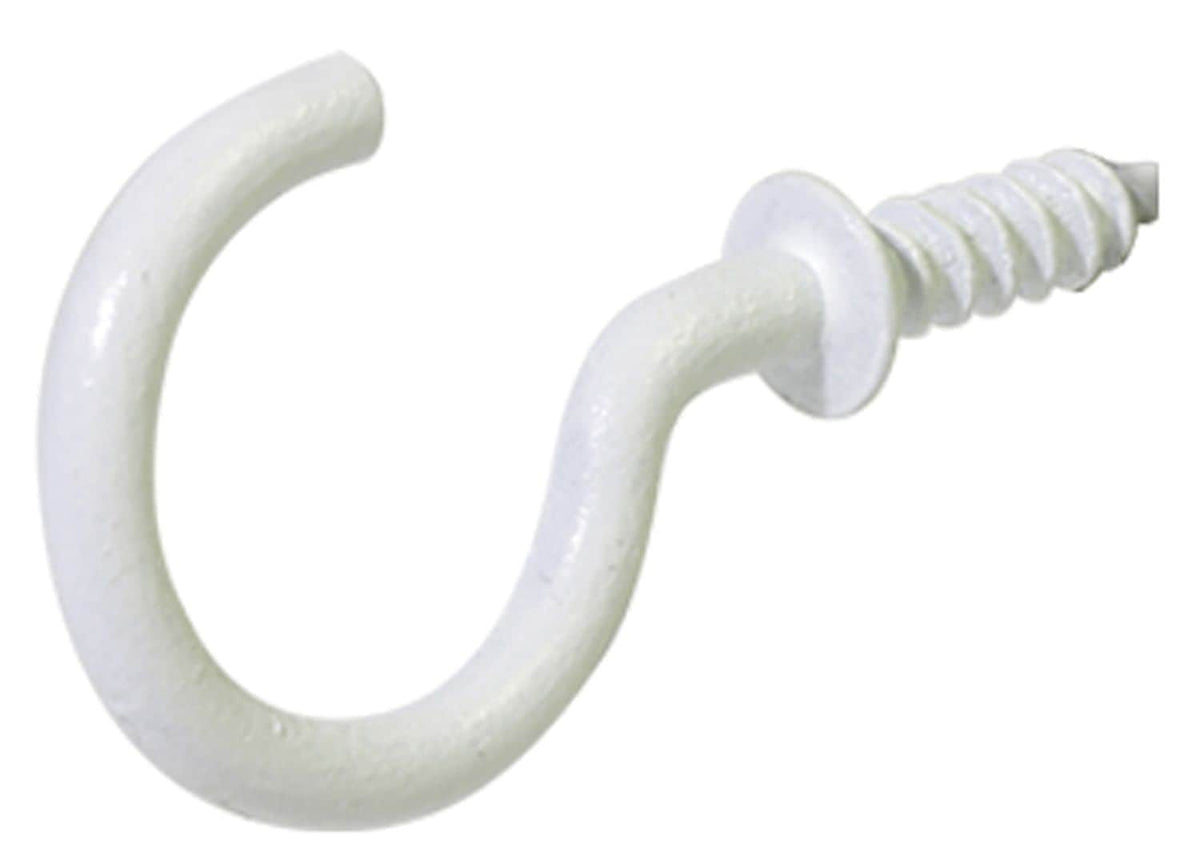 Steel Vinyl Mug Cup Hooks, Screw-In, White, 7/8-in, 40-pk S4P9 - product image 1