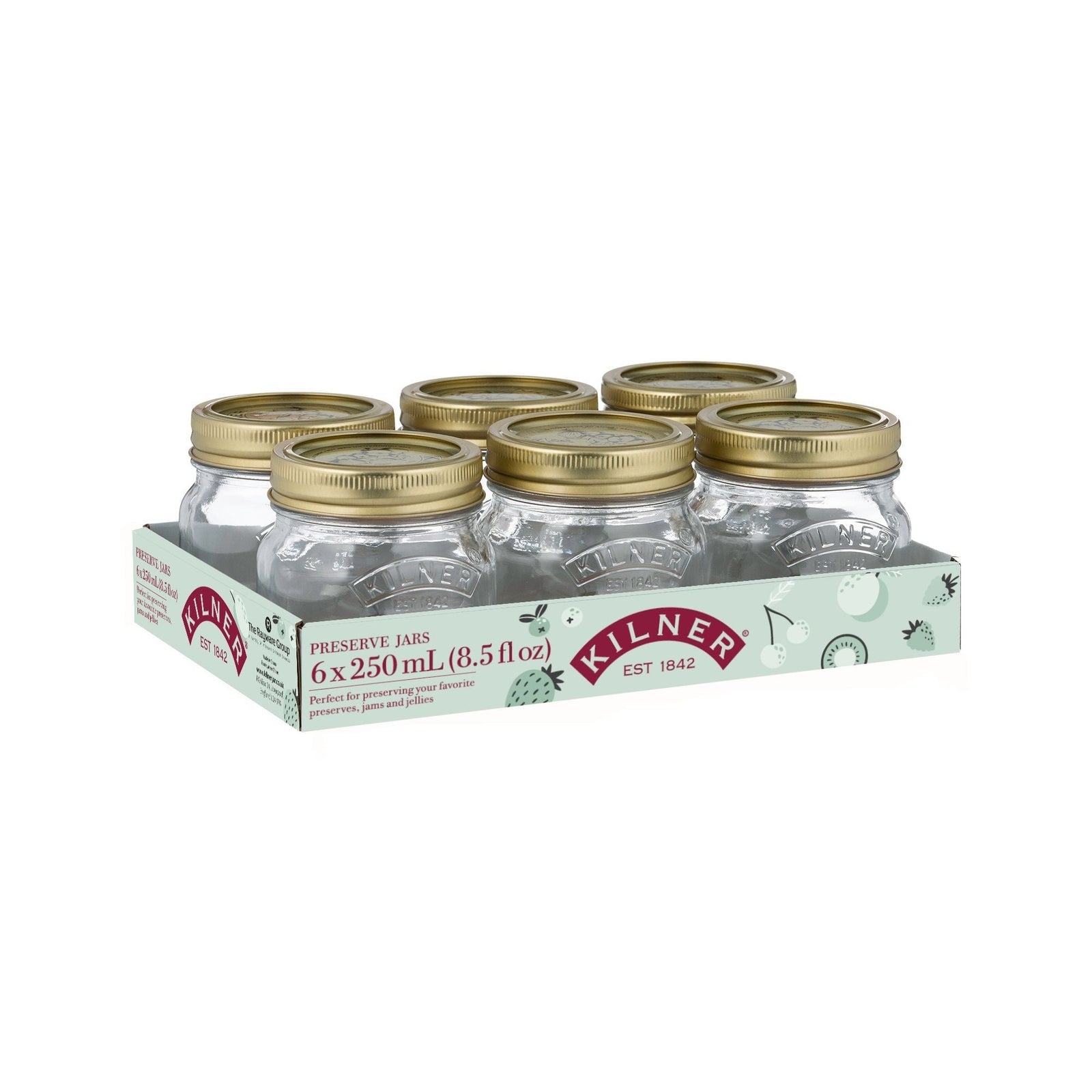 Regular Mouth Glass Mason Jars with Sealing Lids, 250 mL, 6 Count D8B6 - product image 1