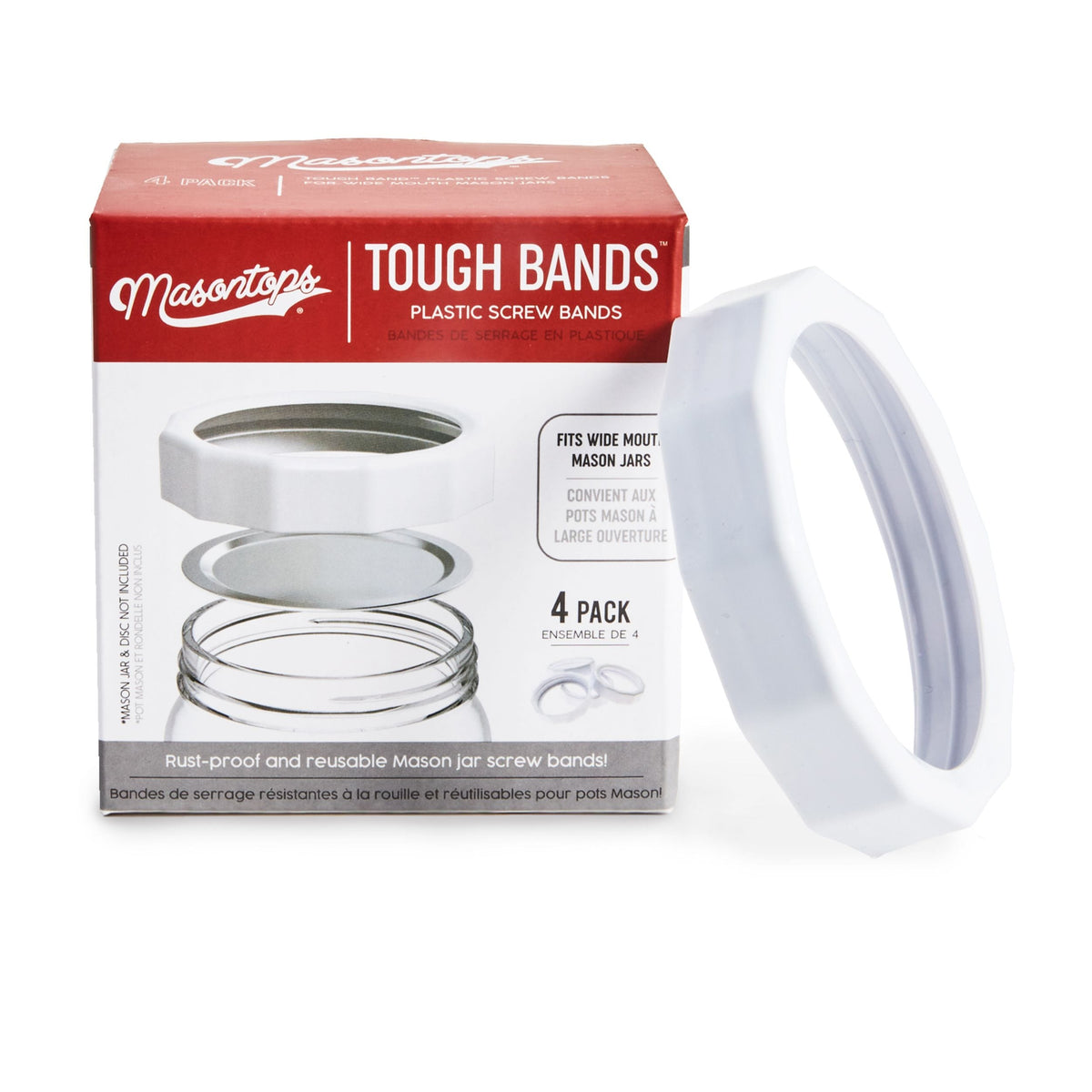 Wide Tough Screw Band for Jars, Rust-proof, 4-pk S5C9 - product image 1