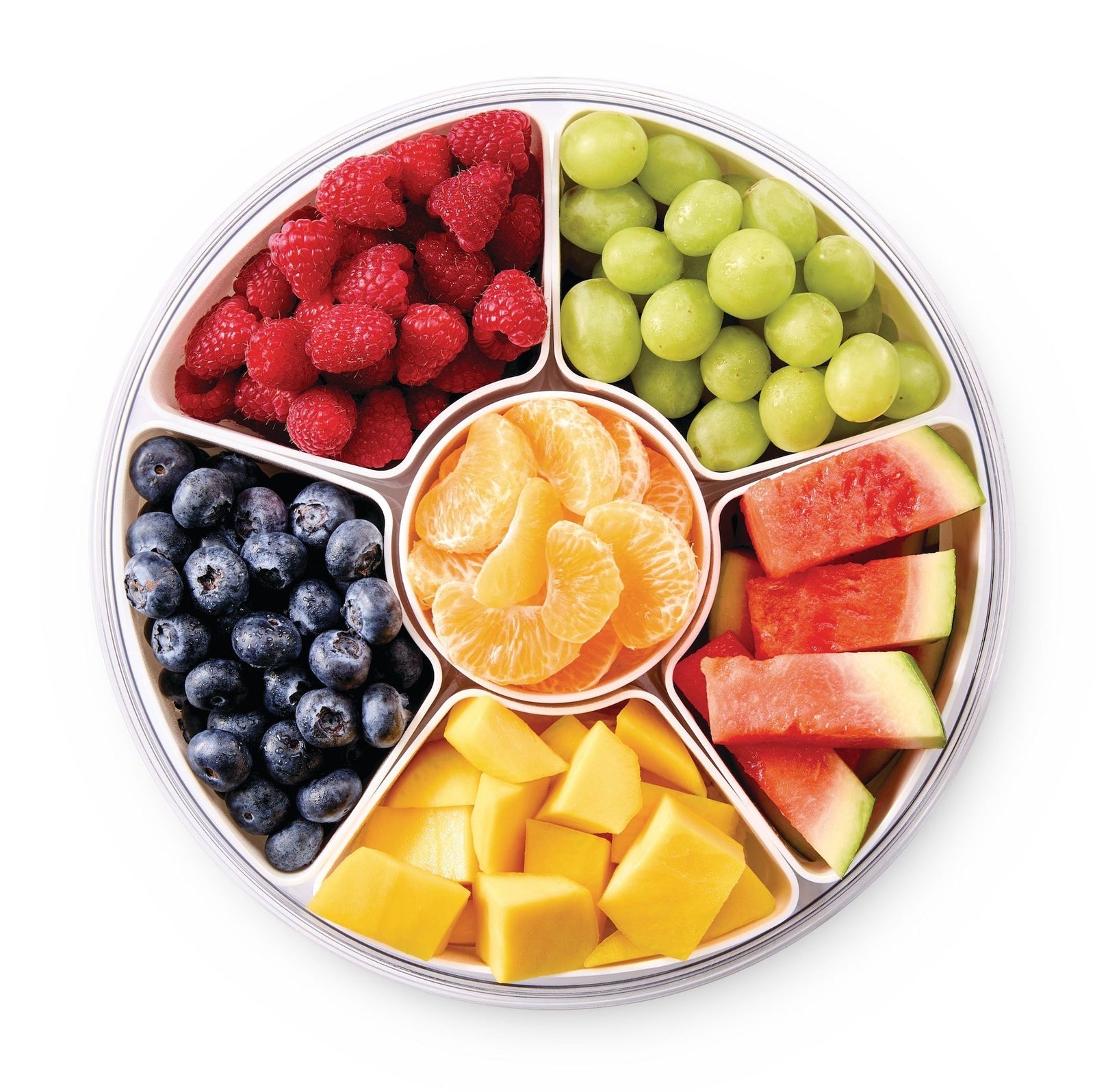 Round Airtight Snackle Box, 6 Compartments, White X5Q9 - product image 1