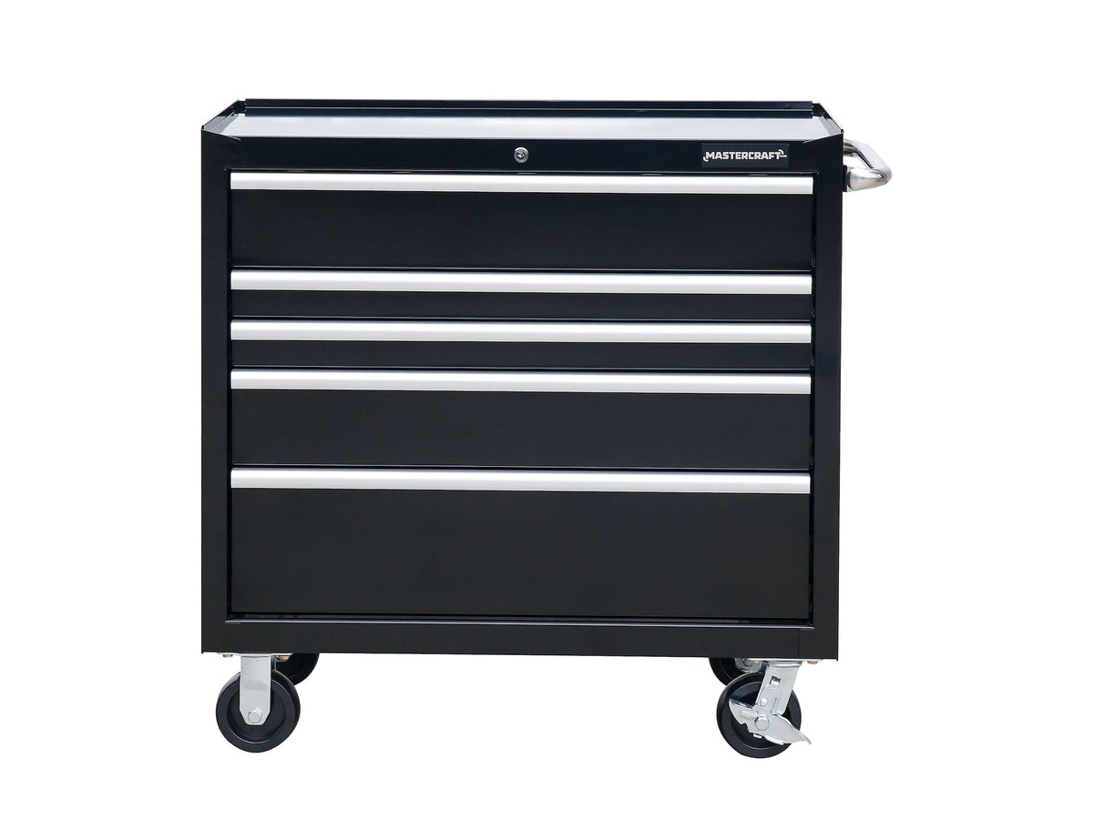 5-Drawer Powder-Coated Steel Tool Cabinet, Black, 36-in E7O1 - product image 3
