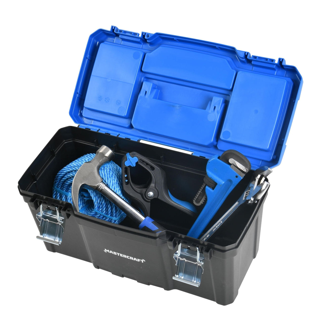 Portable Plastic Tool Box with Removable Tray & Tray Top, Blue, 19-in, Jumbo Hex Key Set/Allen Wrench Set, Metric, High... X4K9 - product image 7