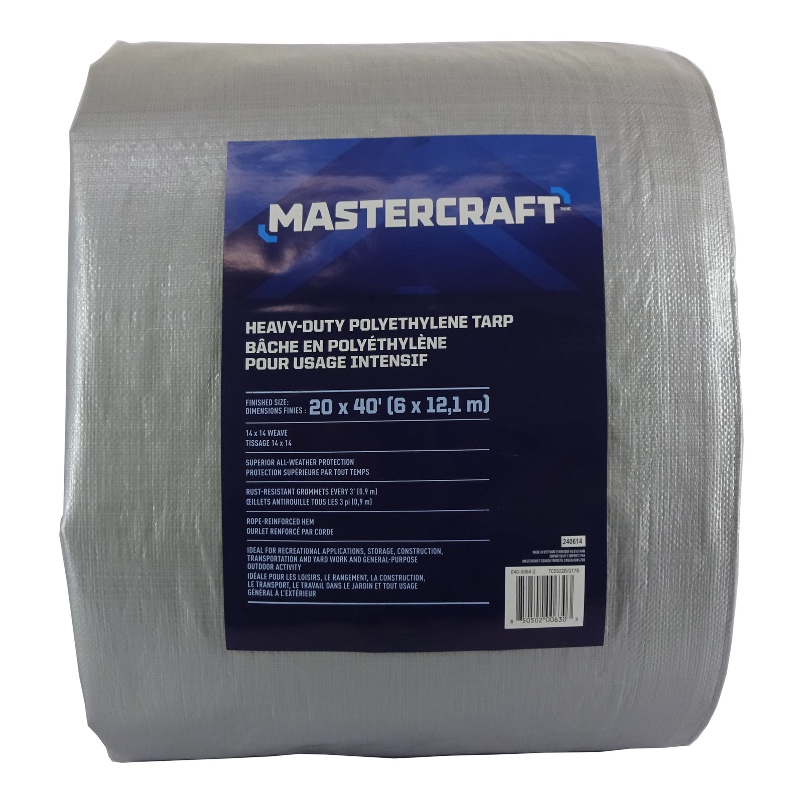 Premium Heavy Duty Tarp, Poly, Waterproof, 20-ft x 40-ft T9V7 - product image 1