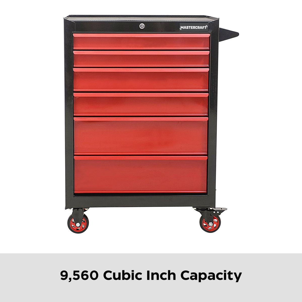 Rolling Tools Storage Cabinet with 6 Drawers, Black&Red, 26-in G6K4 - product image 5