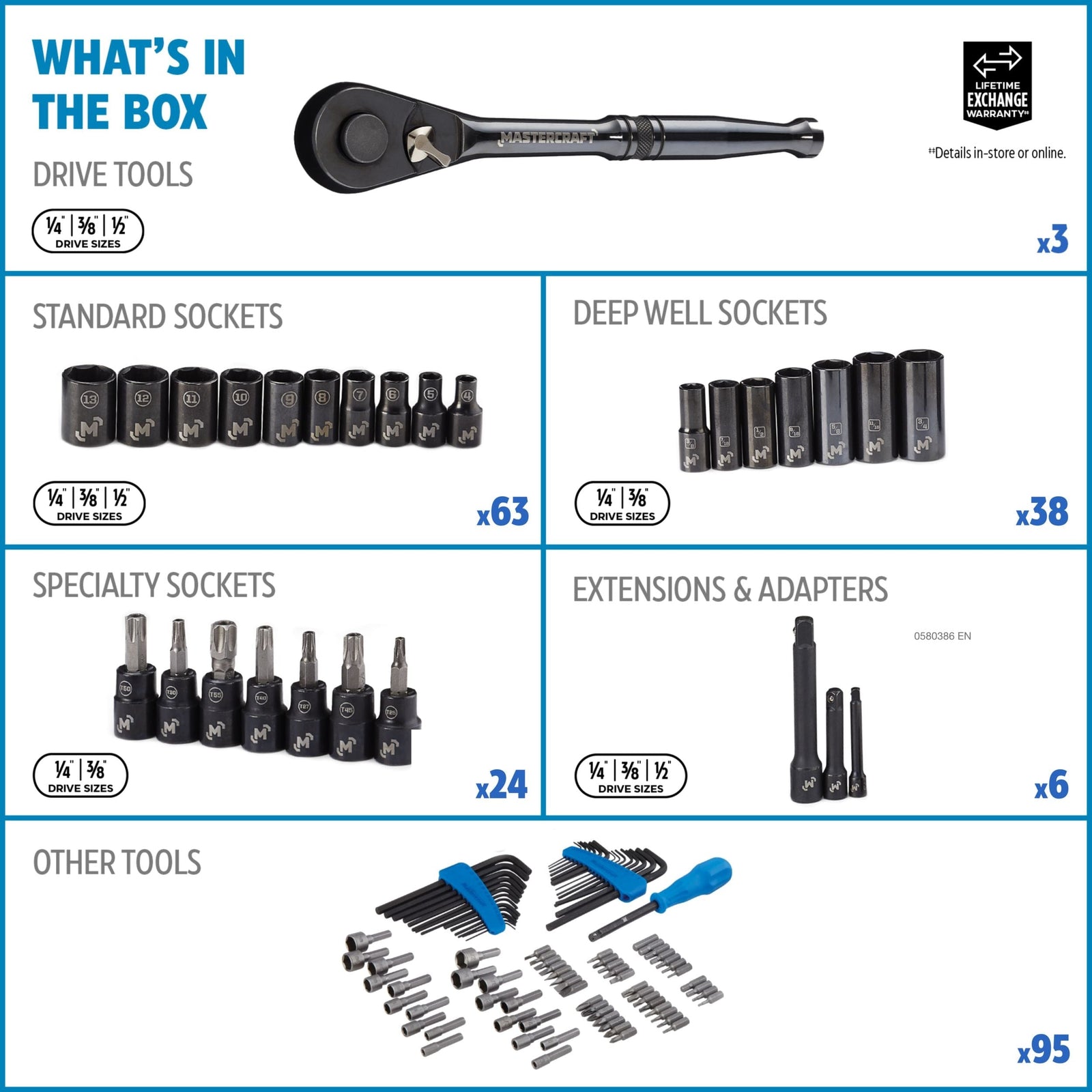 Socket Set, 229-pc, SAE / Metric, CRV, Black Steel Finish X9E2 - product image 6