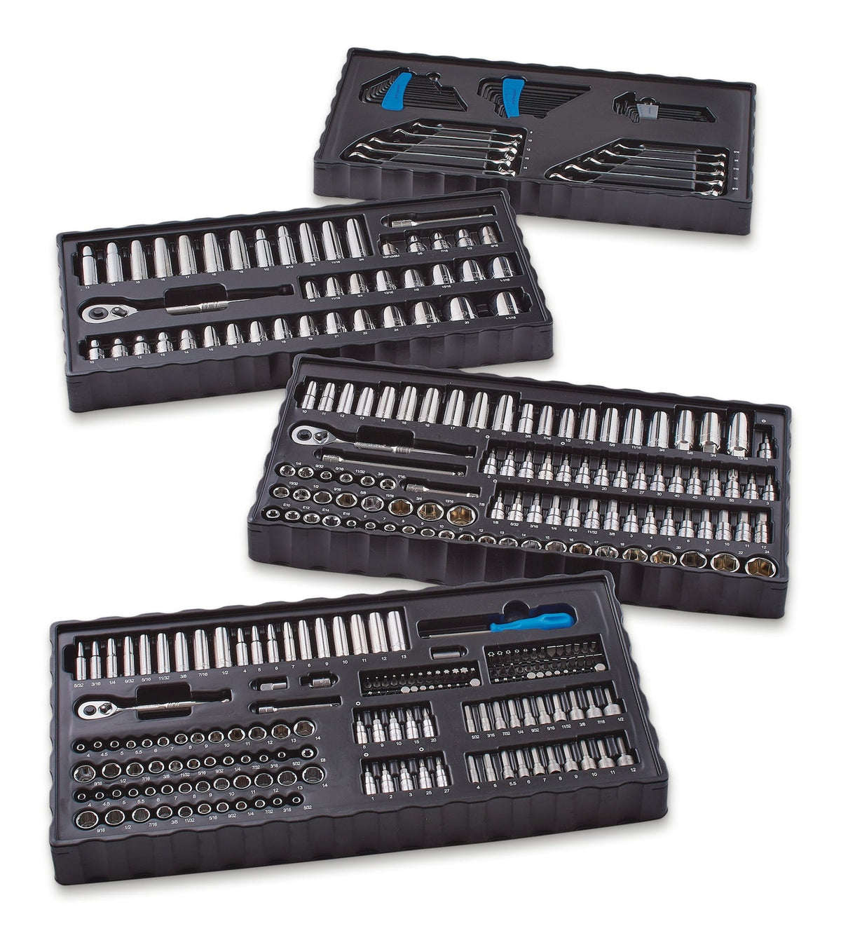 Socket Set, 350-pc, SAE / Metric, CRV, Nickel-Chrome Plating K0V1 - product image 1