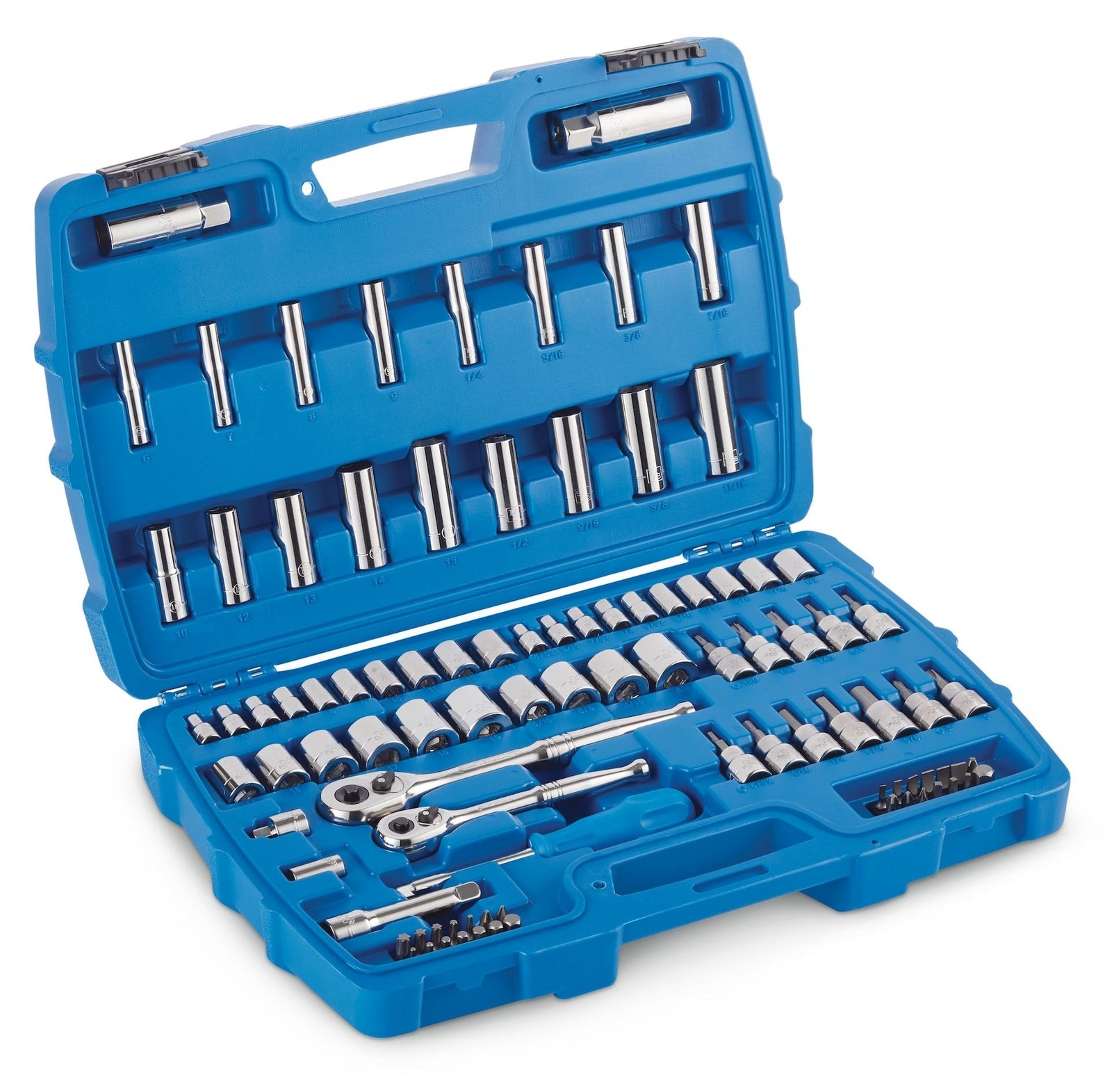 Socket Set, 95-pc, SAE / Metric, CRV, Nickel-Chrome Plating F6K3 - product image 1