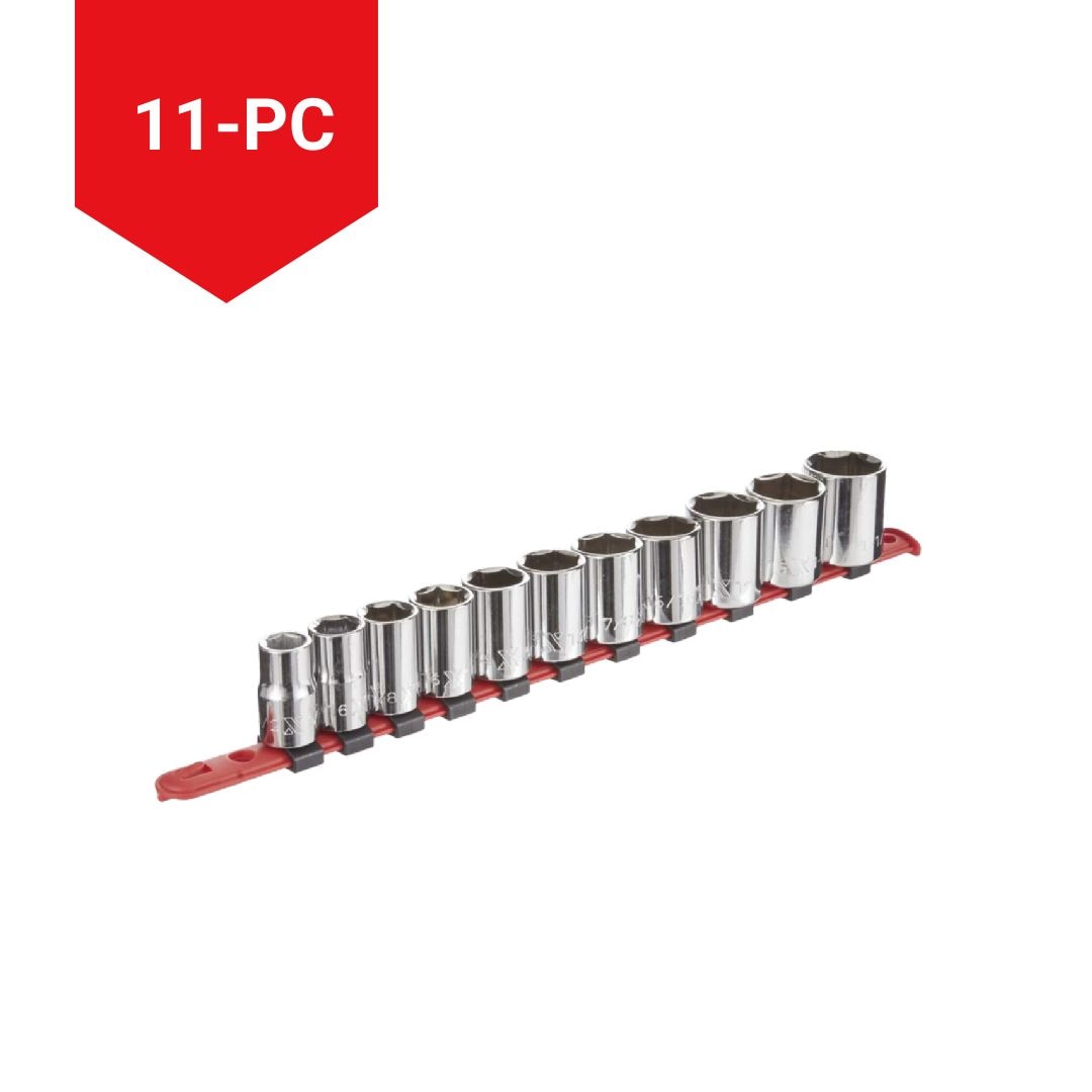 1/2-in Drive 6 Pt. Socket Set, SAE, Nickel-Chrome Plating, 11-pc W9O0 - product image 3