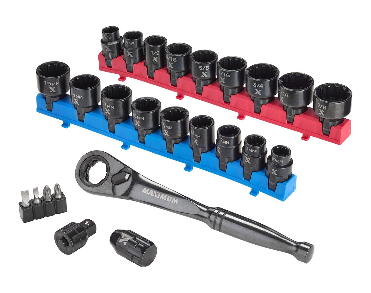 25 Piece 3/8" Drive Pass-Thru Socket Set W2R9 - product image 1
