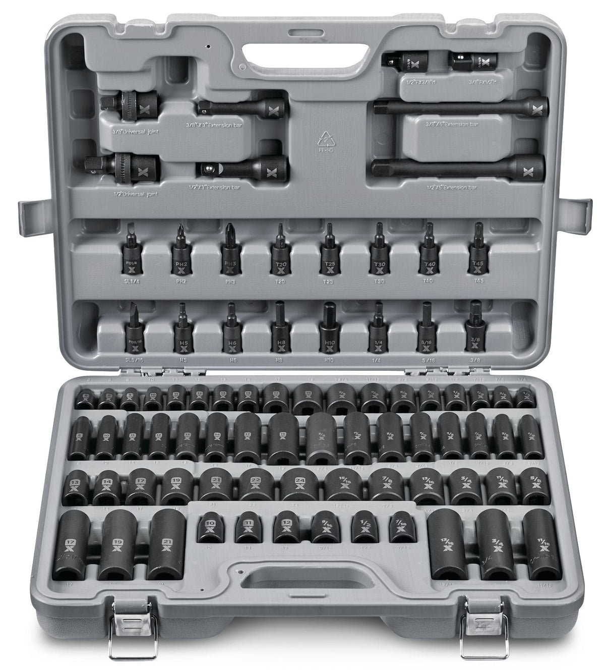 3/8-in & 1/2-in Drive Professional Grade Impact Socket Set, 83-pc, CRMO U0M8 - product image 1