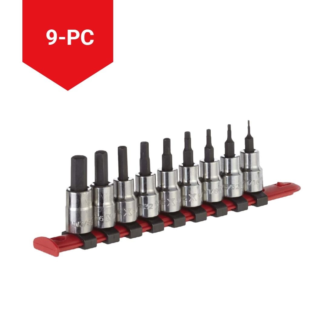 3/8-in Drive Hex Bit Socket Set, Chrome-Plated, 9-pc, SAE I1J0 - product image 3